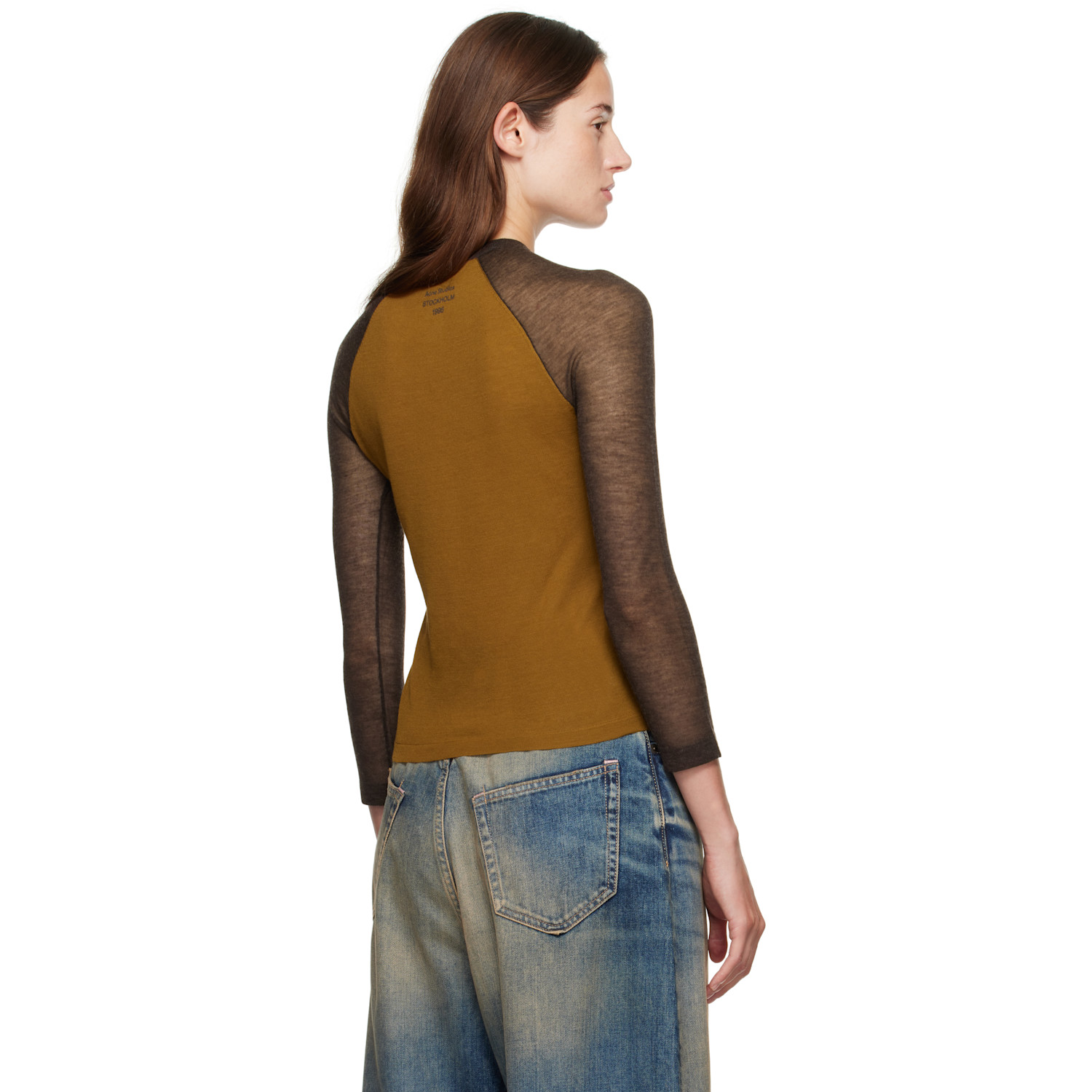  Acne Studios Brown Semi-sheer T-shirt 