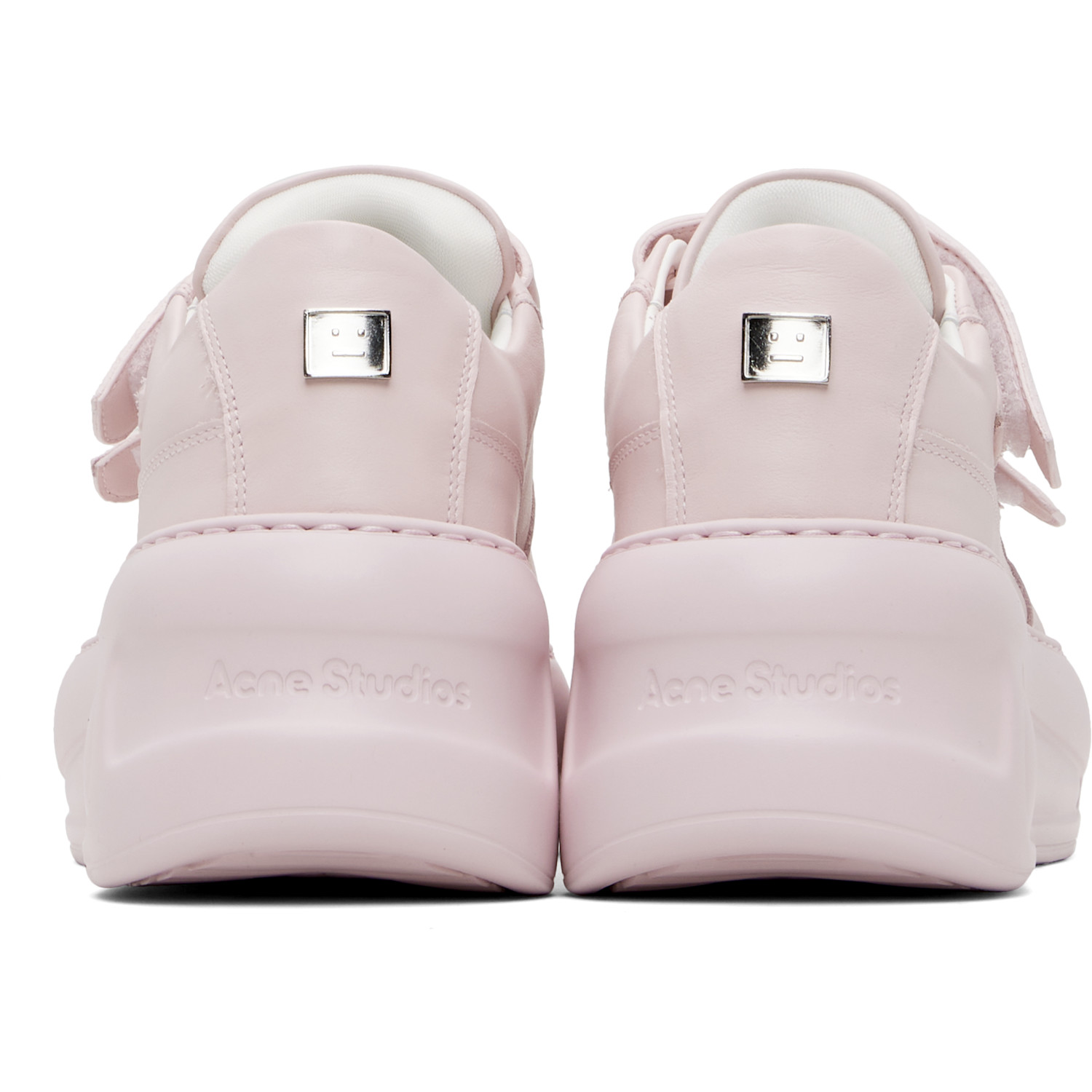  Acne Studios Pink Velcro Strap Platform Sneakers 