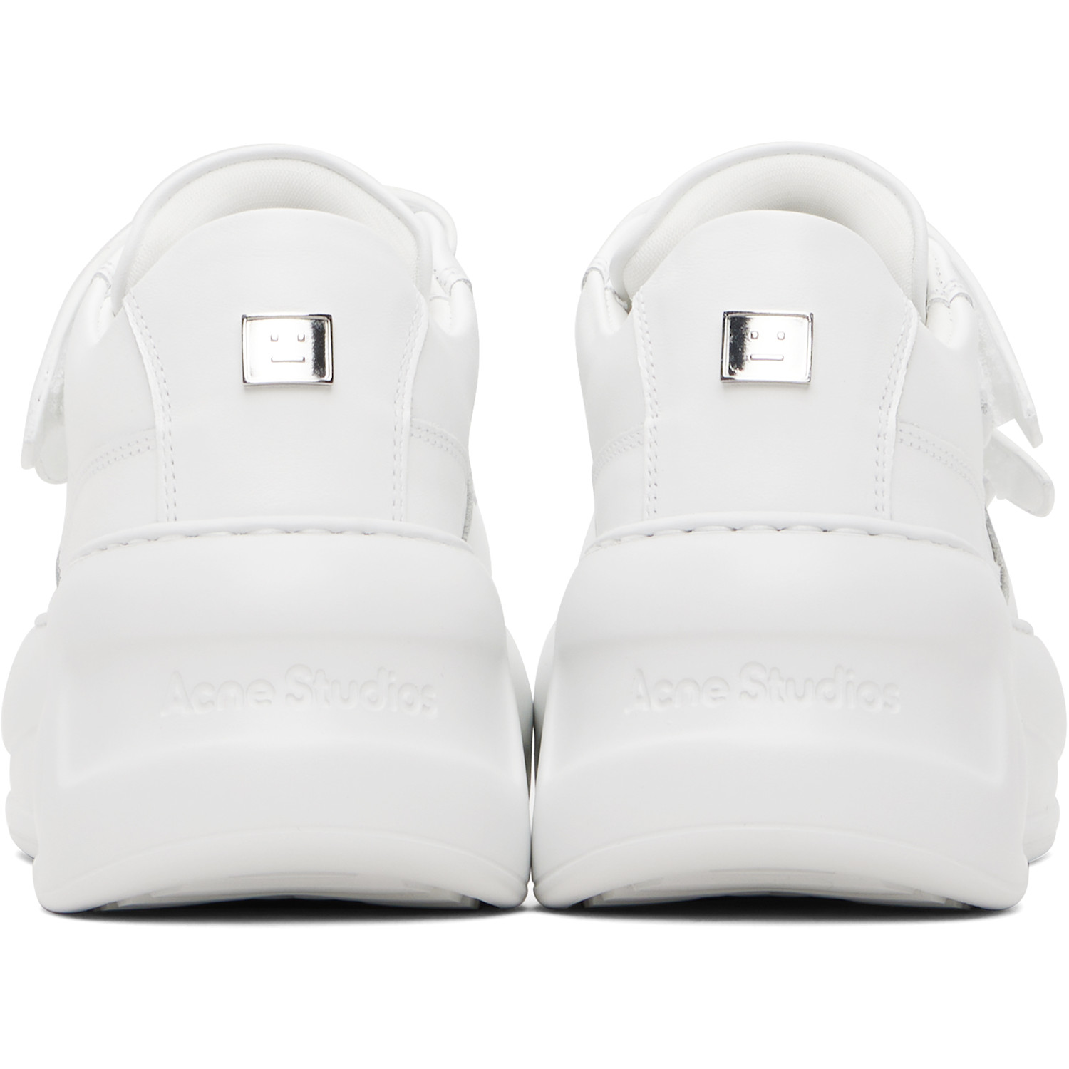  Acne Studios White Velcro Strap Platform Sneakers 
