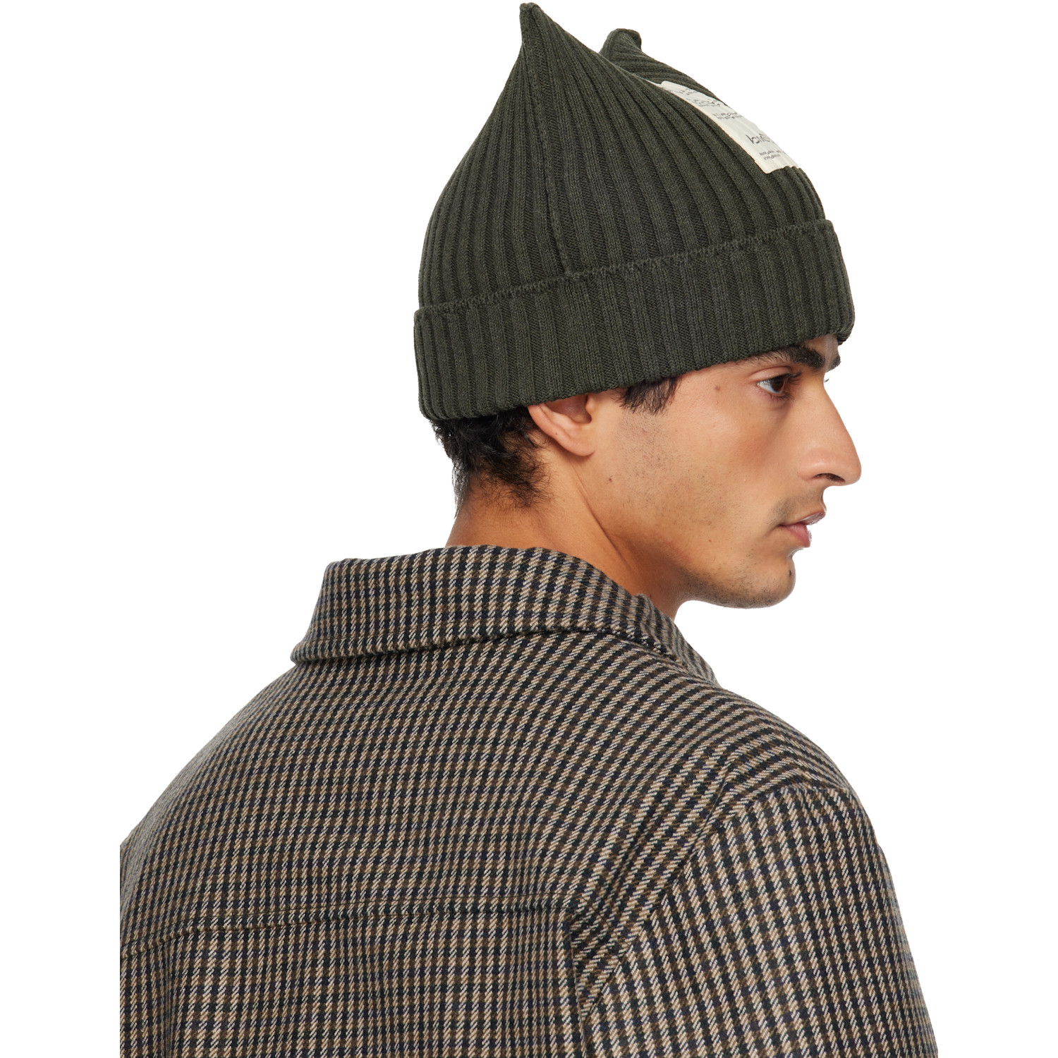  Acne Studios Khaki Ribbed Square Beanie 