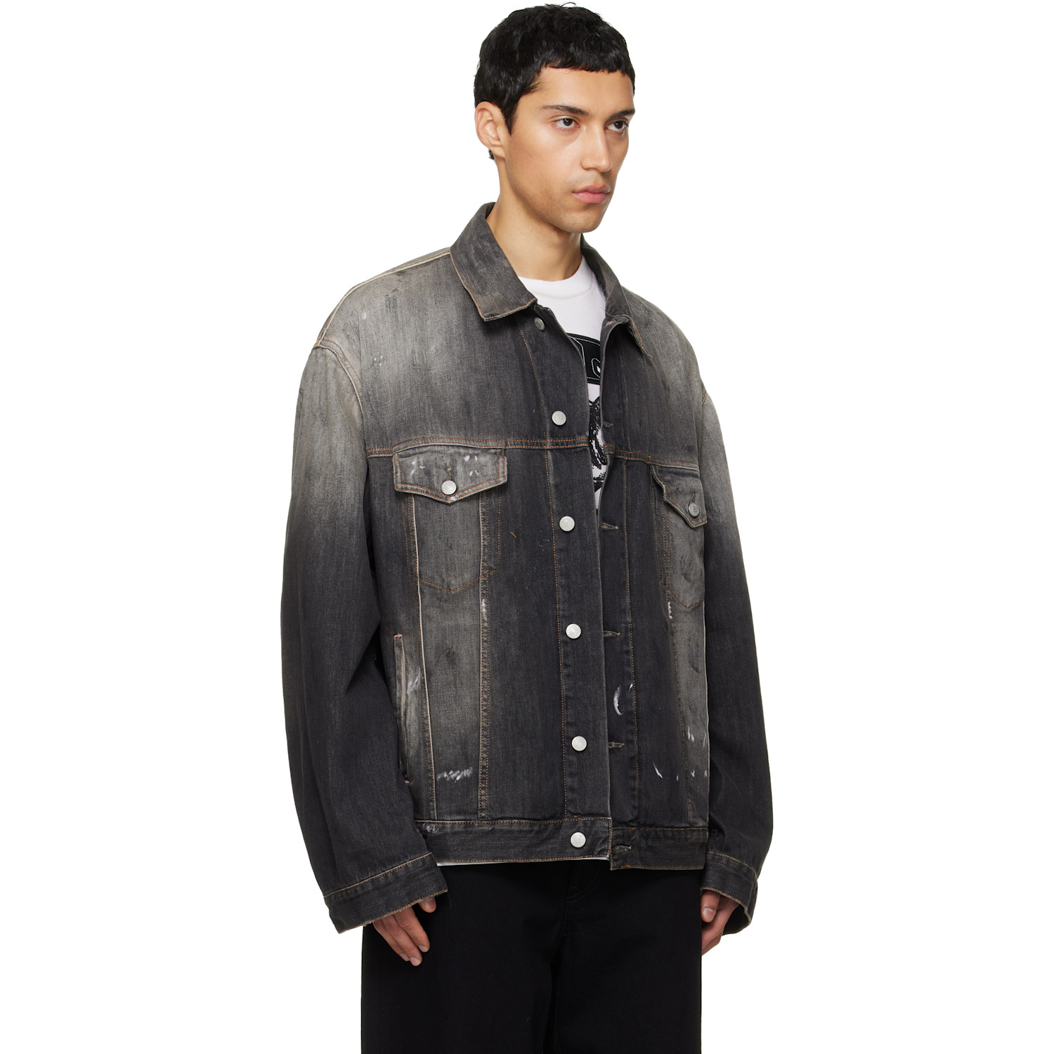  Acne Studios Black Oversized Denim Jacket 