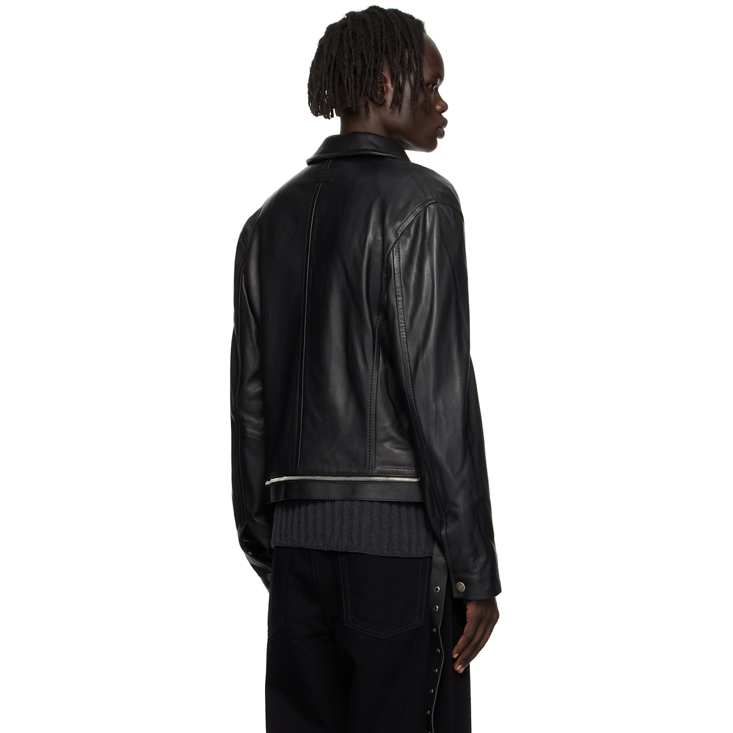  Acne Studios Black Belted Leather Jacket 