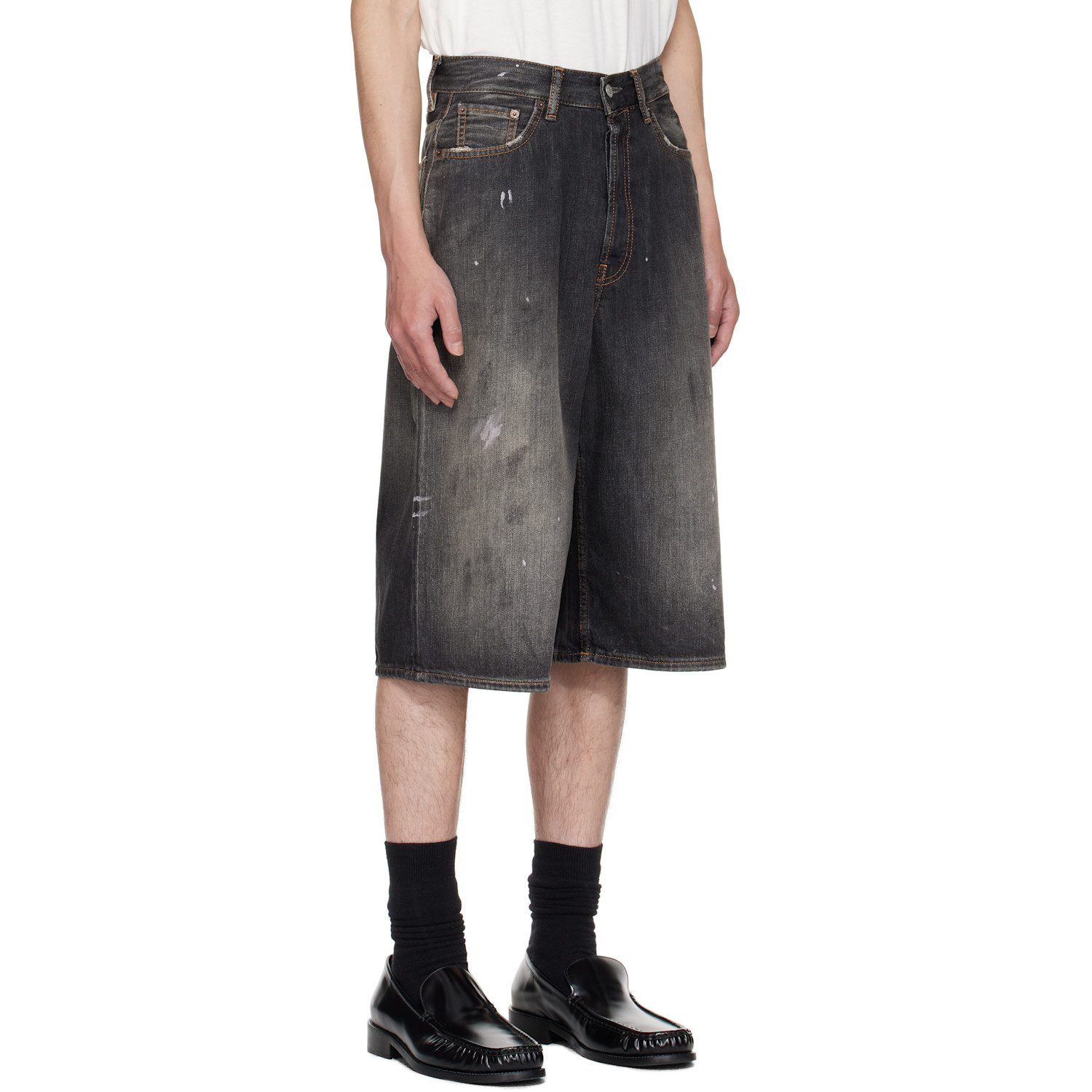  Acne Studios Black Faded Denim Shorts 