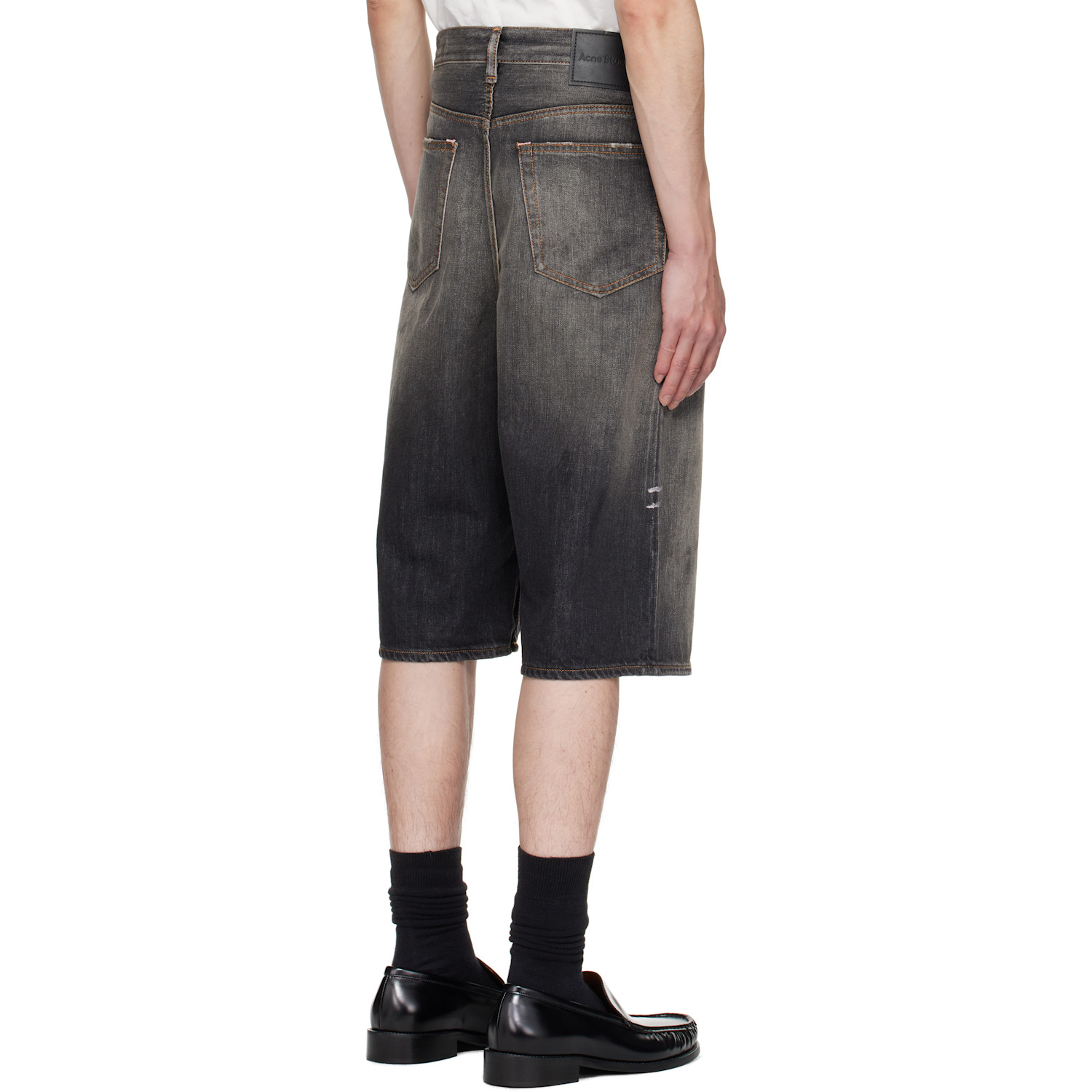  Acne Studios Black Faded Denim Shorts 