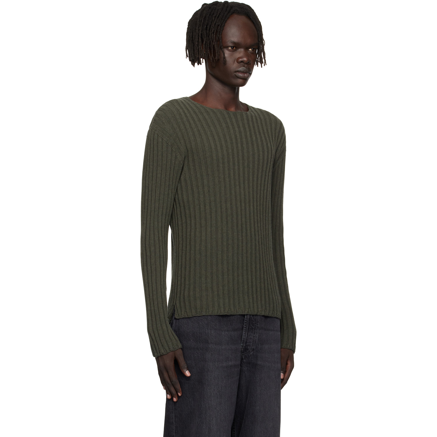  Acne Studios Green Ribbed Sweater 