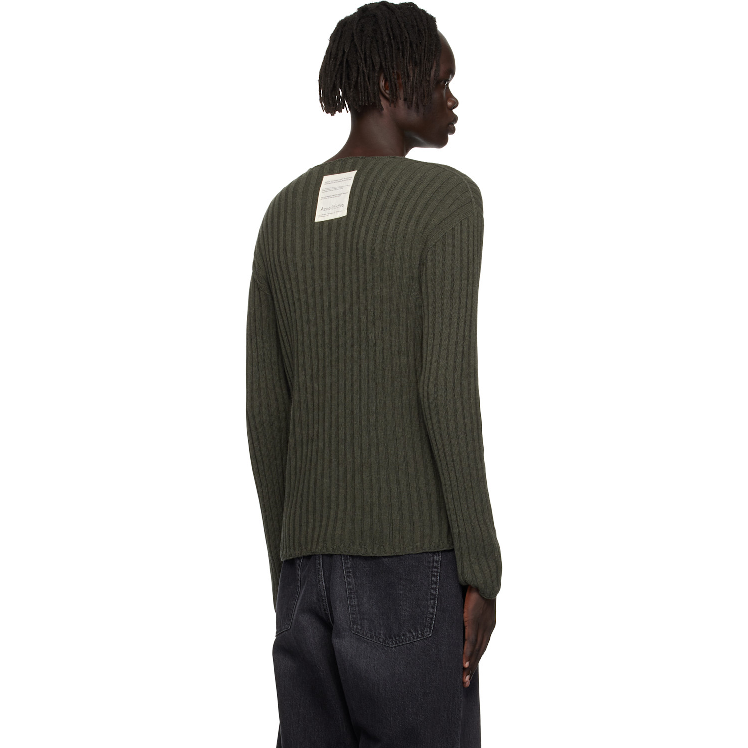  Acne Studios Green Ribbed Sweater 