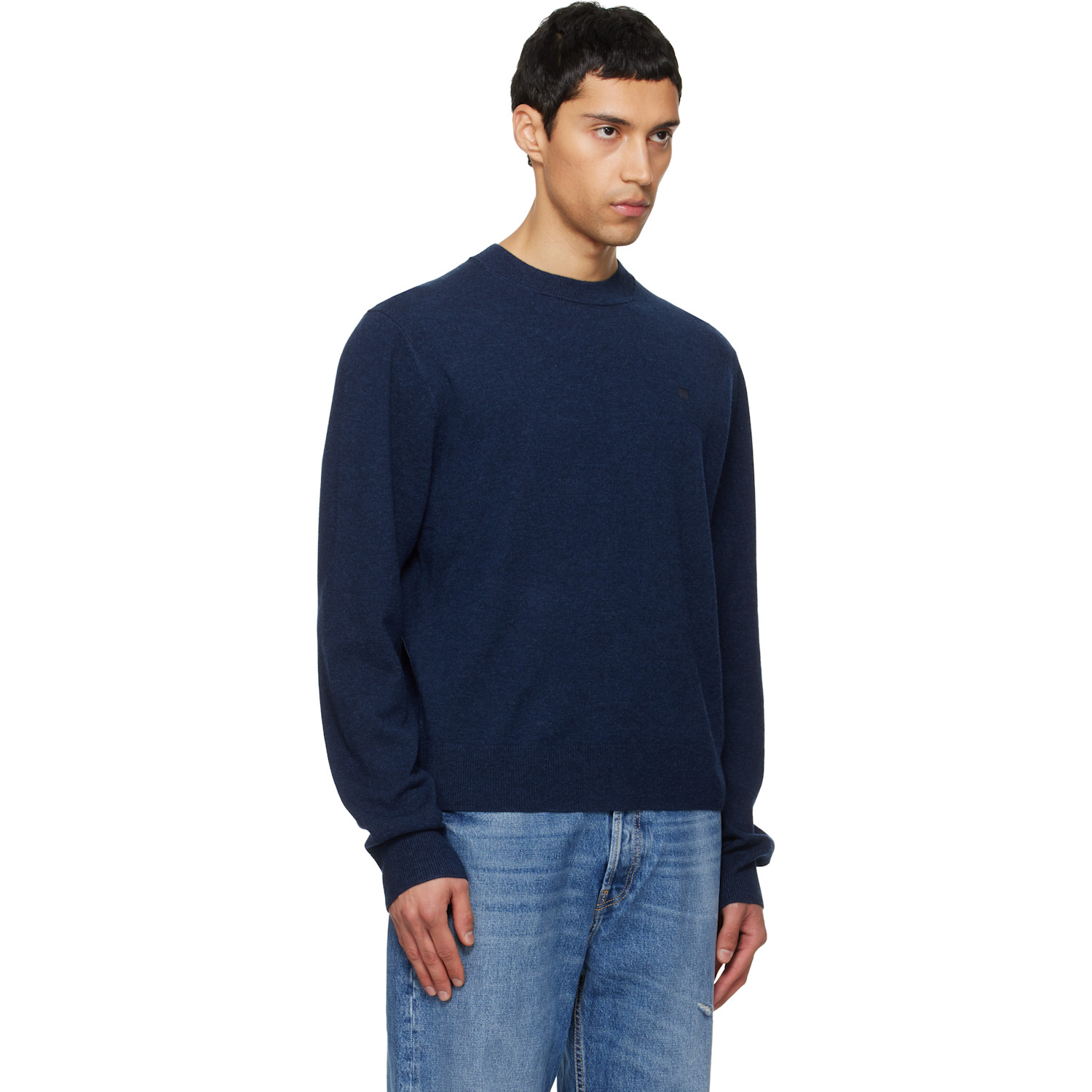  Acne Studios Navy Logo Patch Sweater 