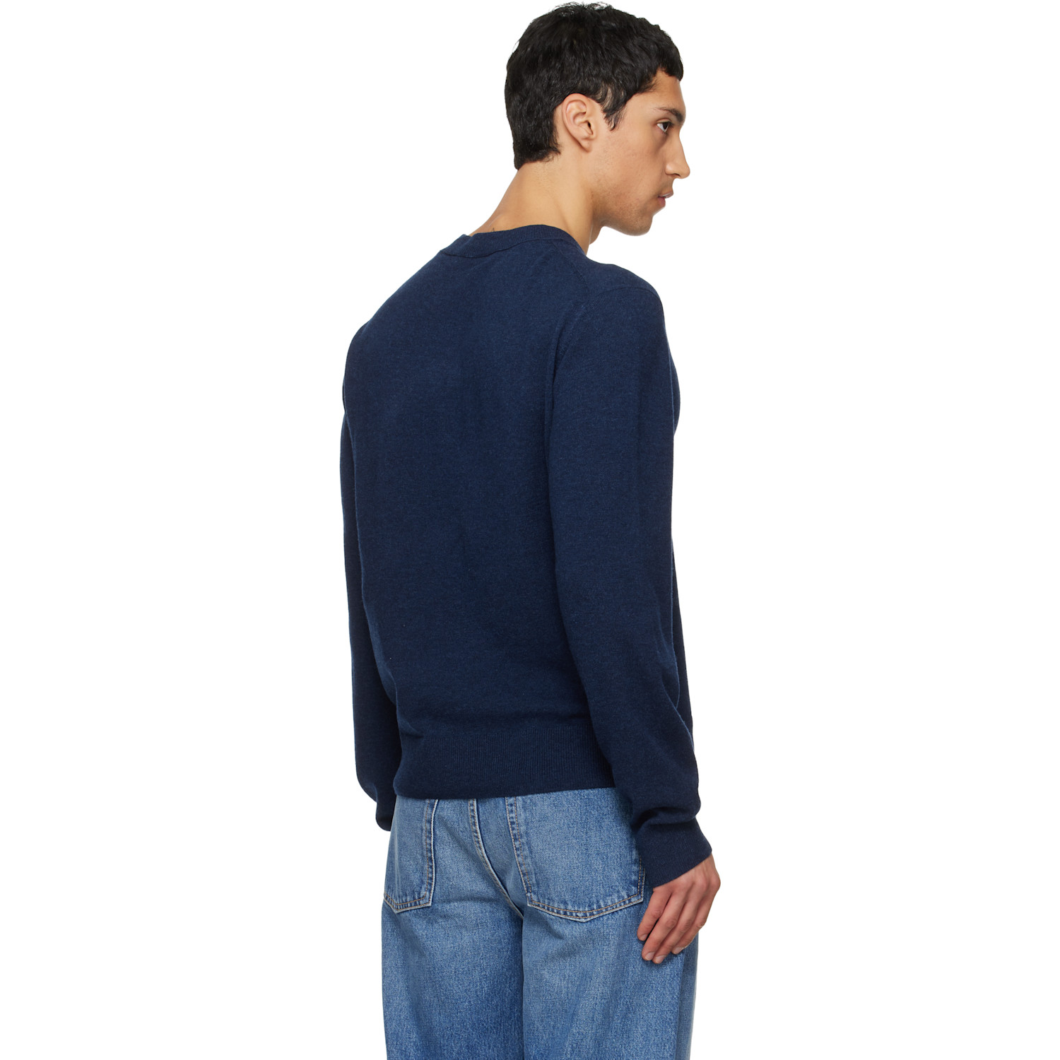  Acne Studios Navy Logo Patch Sweater 