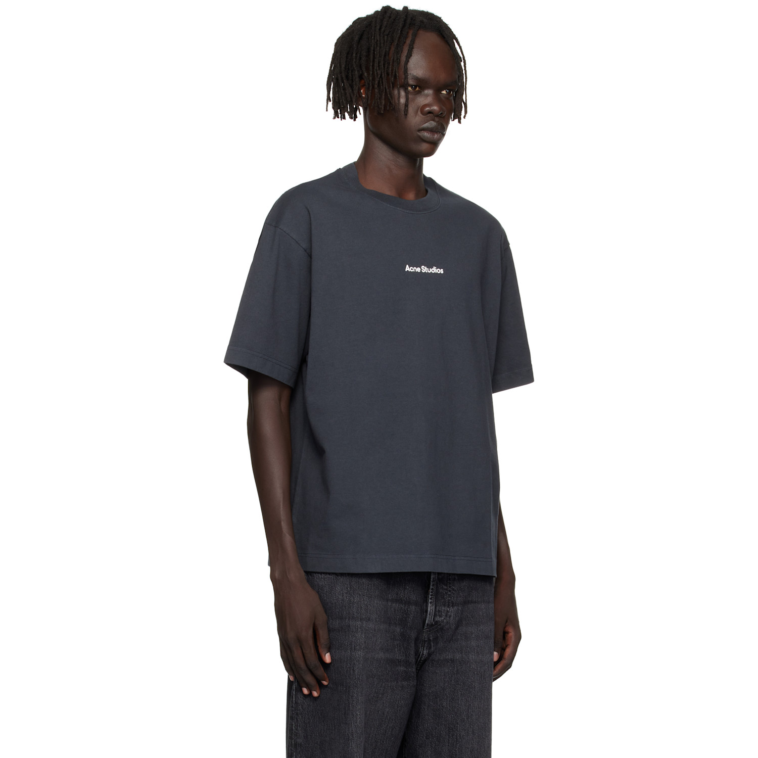  Acne Studios Black Stamp Logo Relaxed Fit T-shirt 