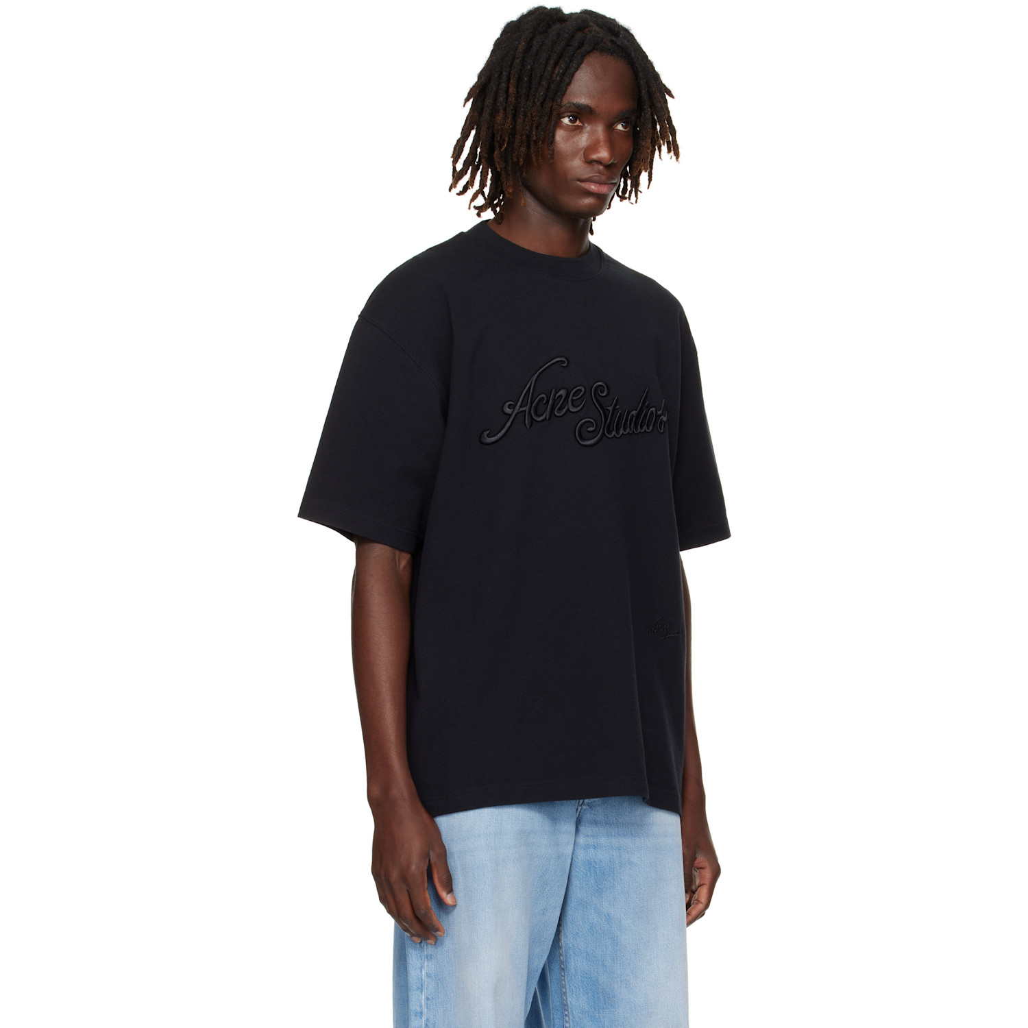  Acne Studios Black Logo Relaxed-fit T-shirt 