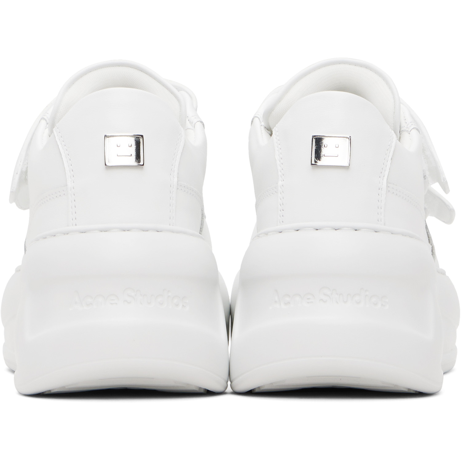  Acne Studios White Velcro Strap Platform Sneakers 