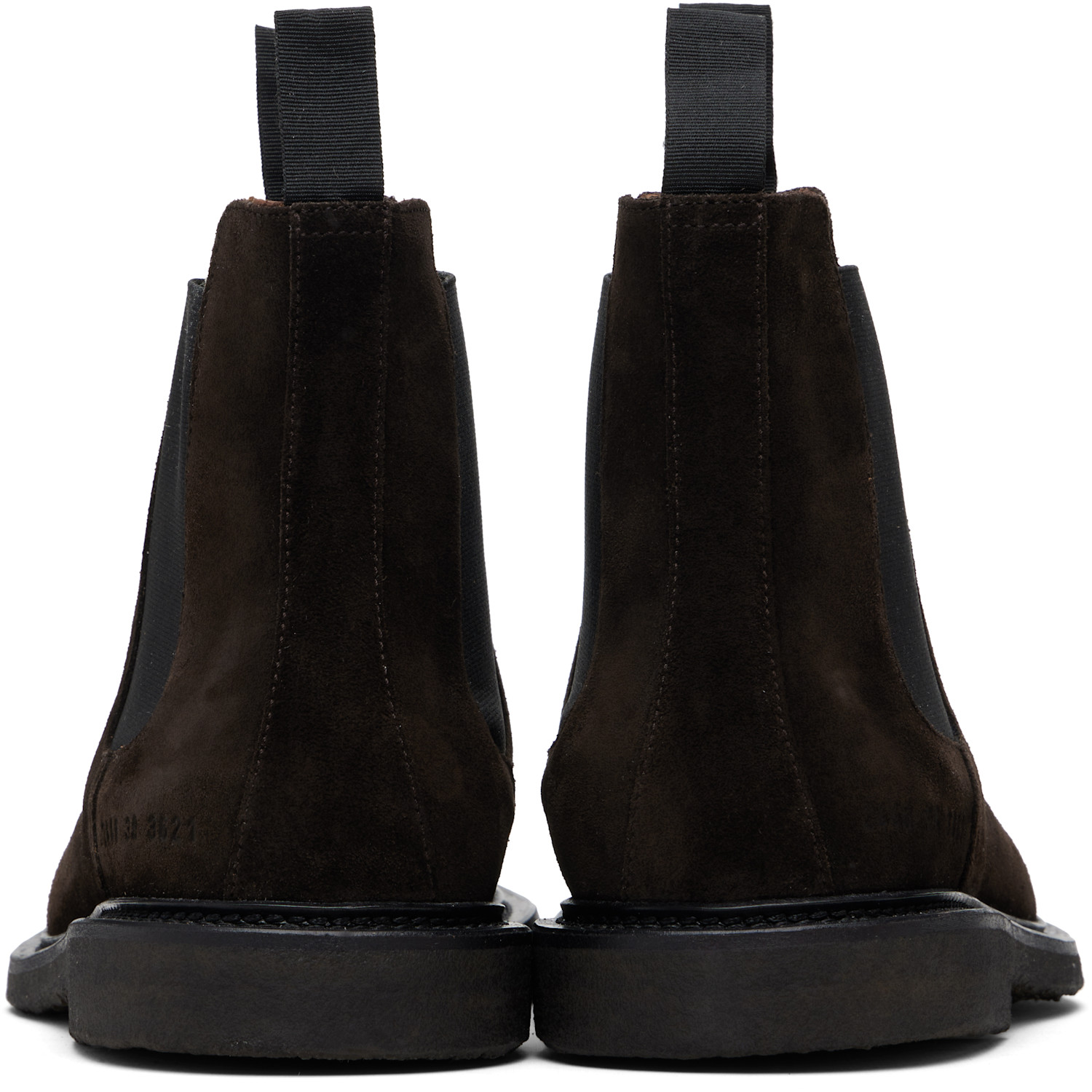  Common Projects Brown Waxed Suede Chelsea Boots 