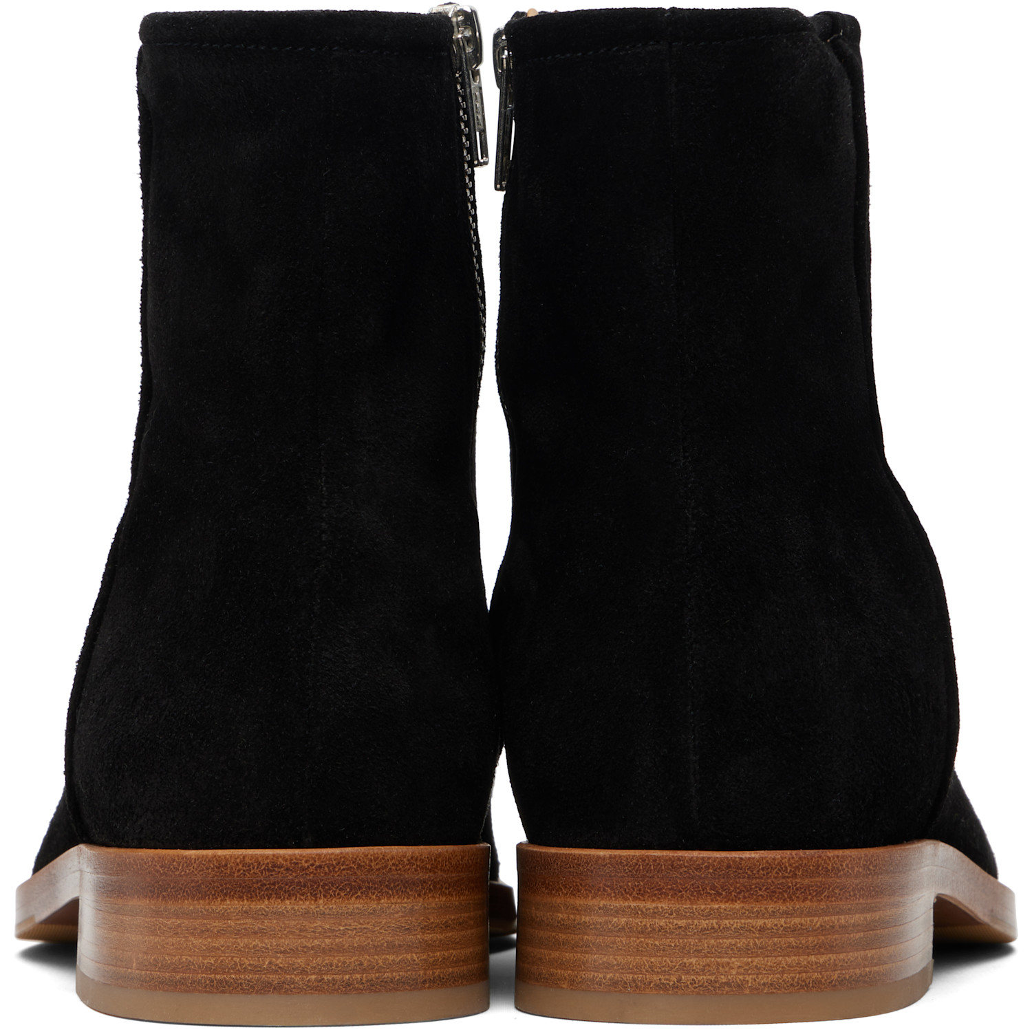  Common Projects Black Waxed Suede Zipper Boots 