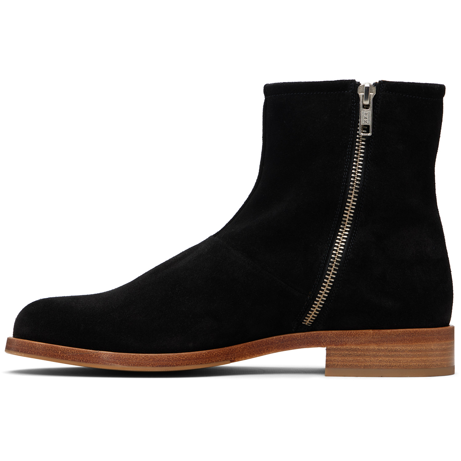  Common Projects Black Waxed Suede Zipper Boots 