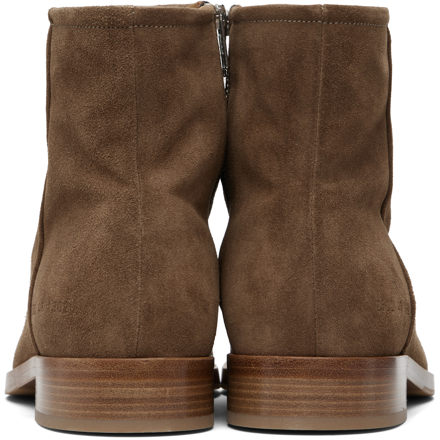  Common Projects Tan Suede Zipper Boots 