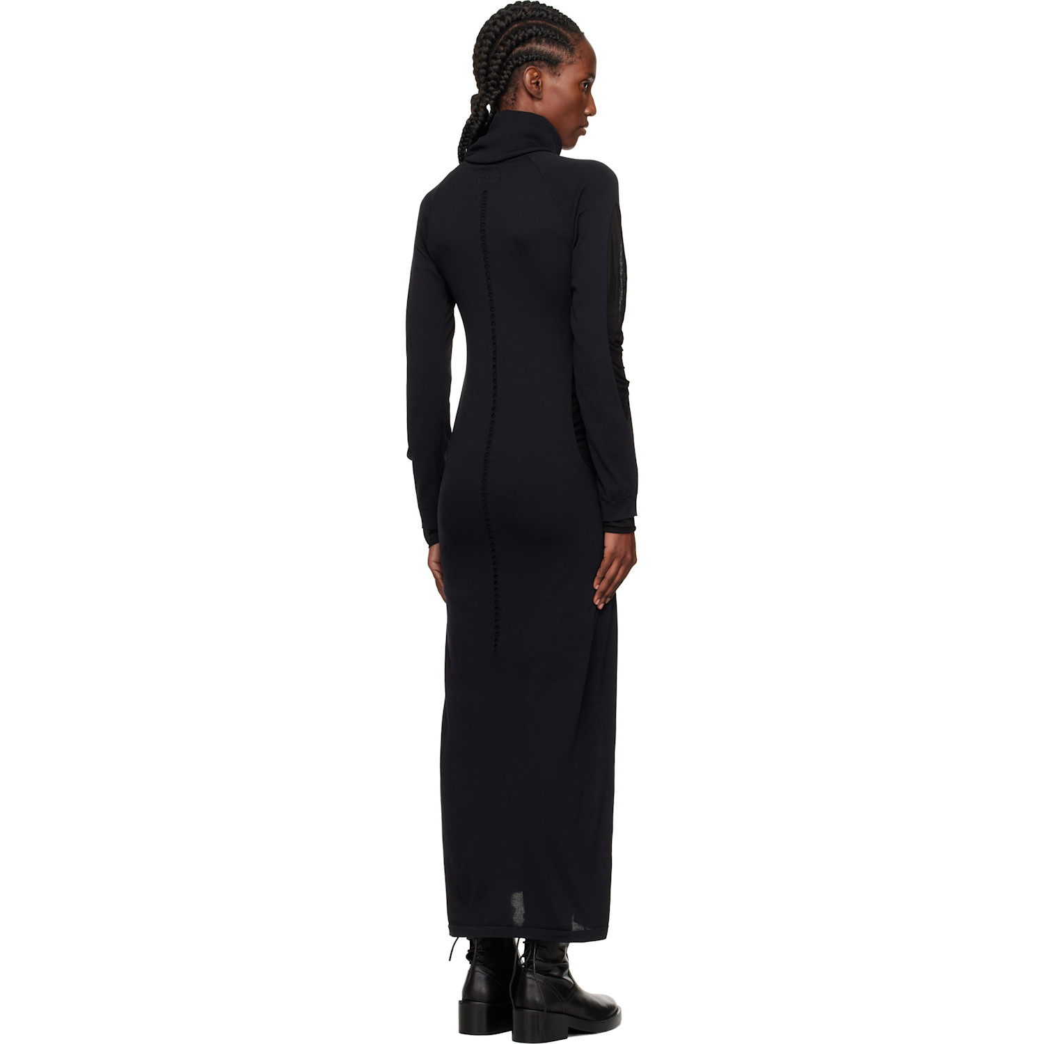  Y-3 Black 'y-3 Hooded Knit' Maxi Dress 