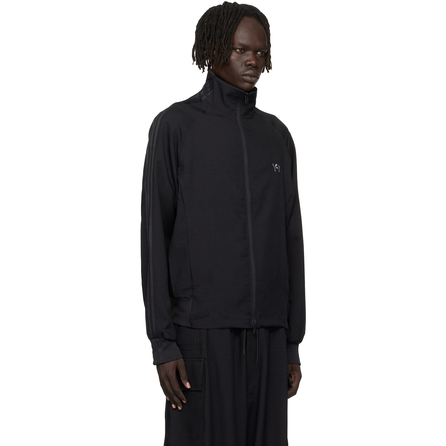  Y-3 Black Sport Uniform Track Jacket 