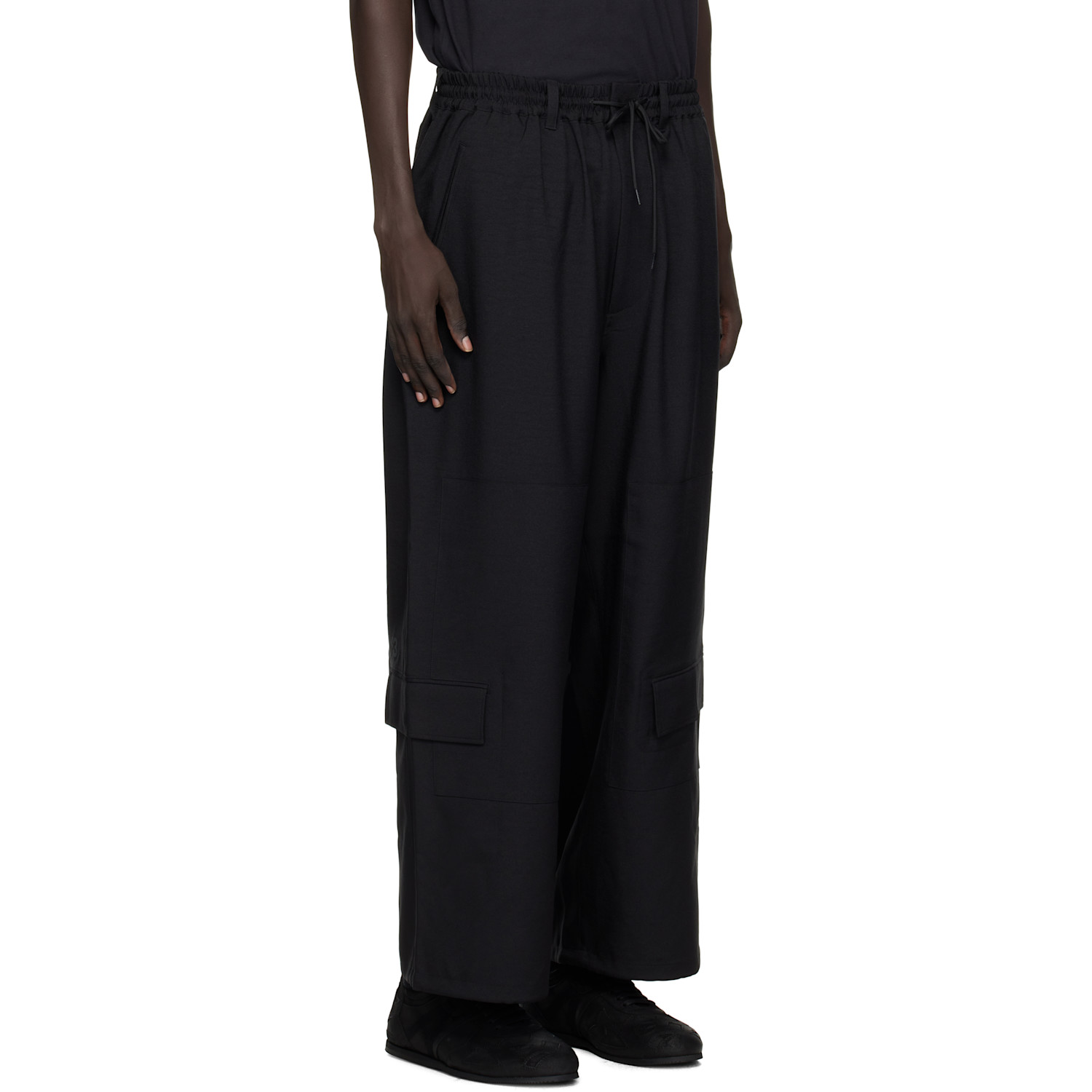  Y-3 Black Sport Uniform Straight Leg Cargo Pants 