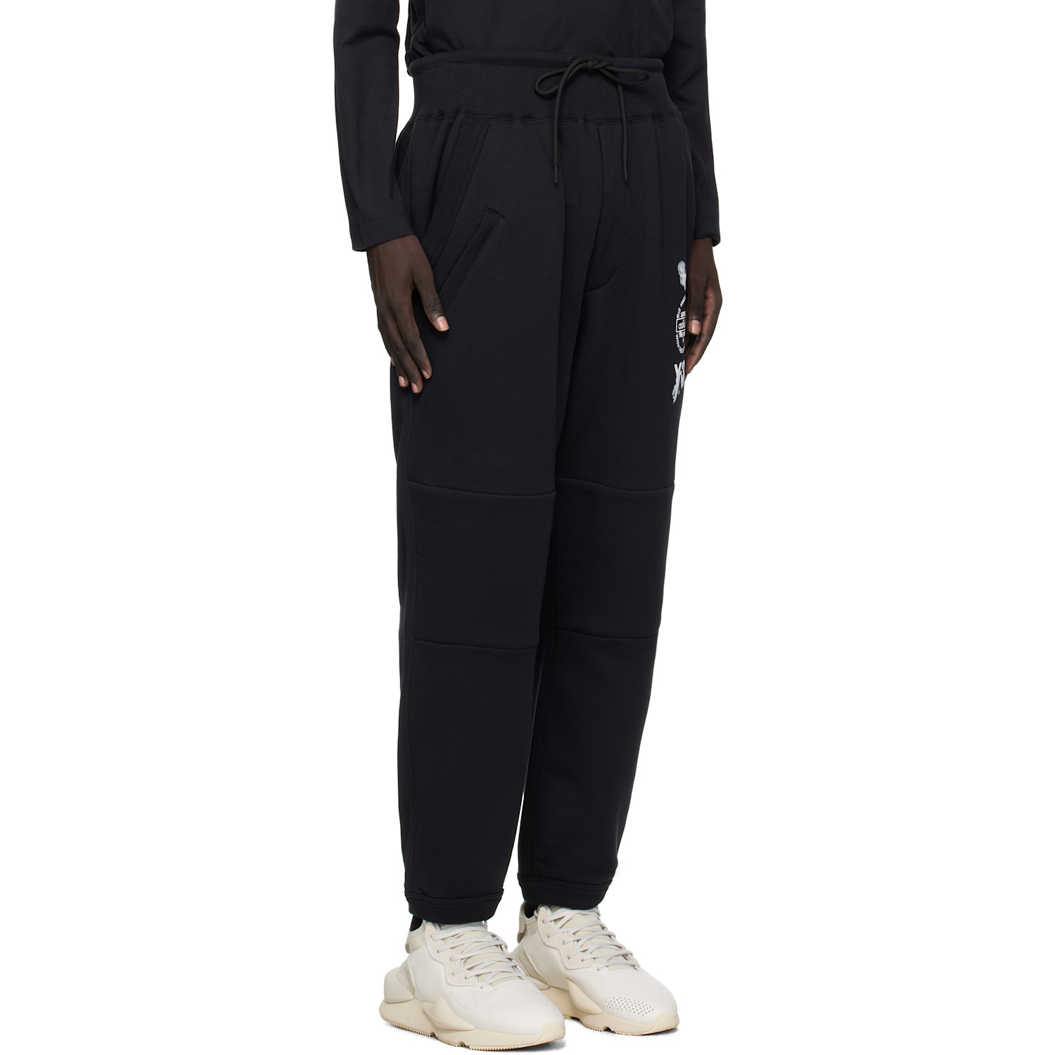  Y-3 Black Cuffed Track Pants 