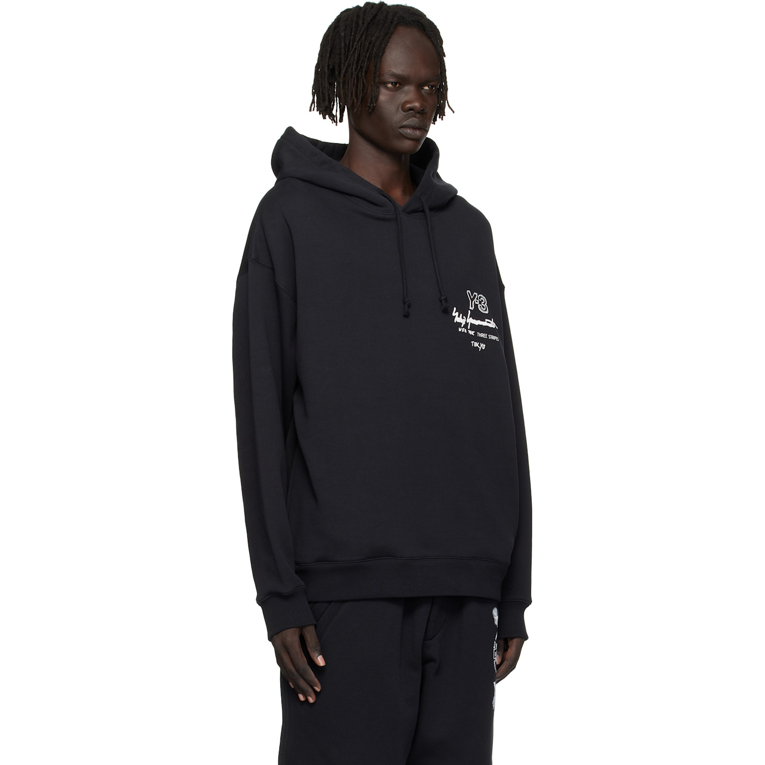  Y-3 Black Graphic Ft Hoodie 