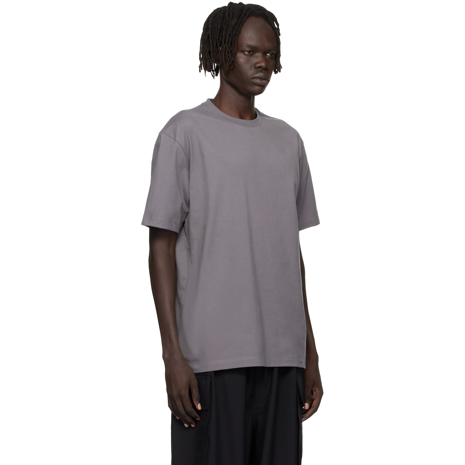  Y-3 Gray Graphic Short Sleeve T-shirt 