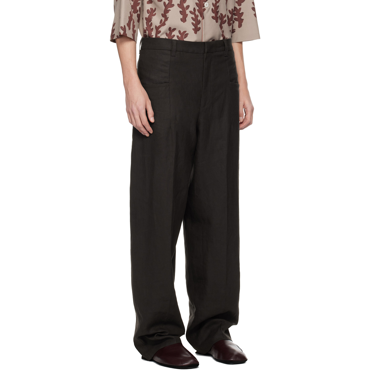  Zegna Brown Linen Trousers 