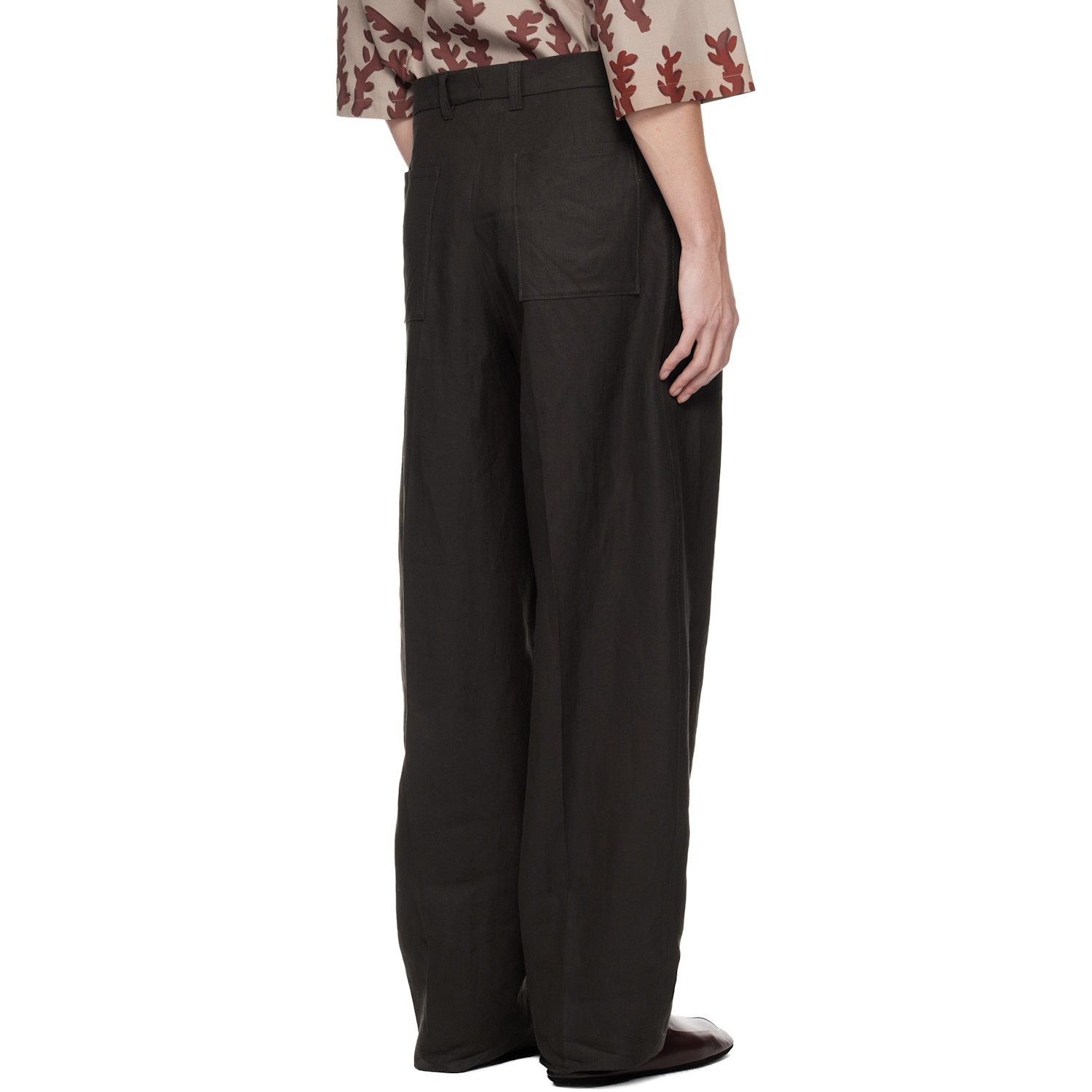  Zegna Brown Linen Trousers 