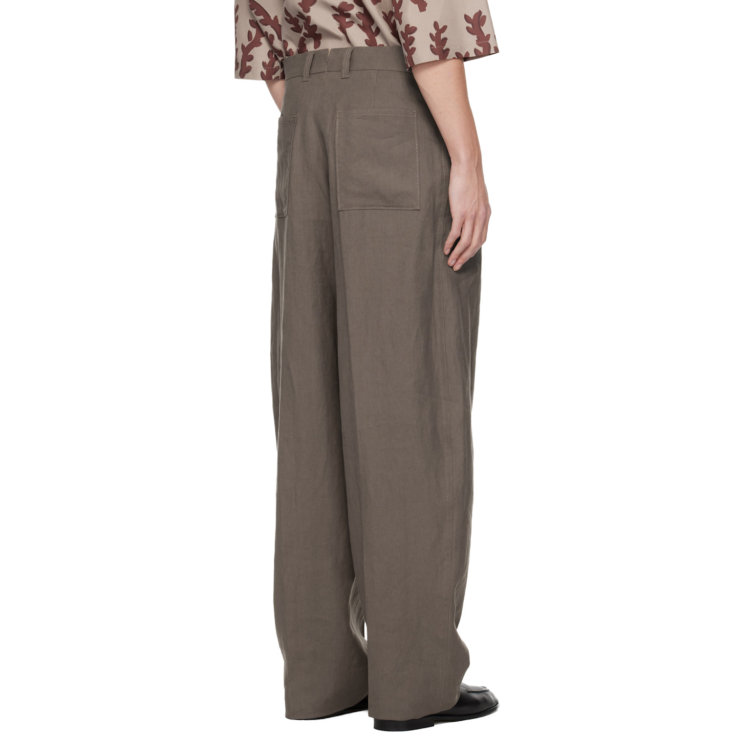  Zegna Taupe Flat Front Trousers 