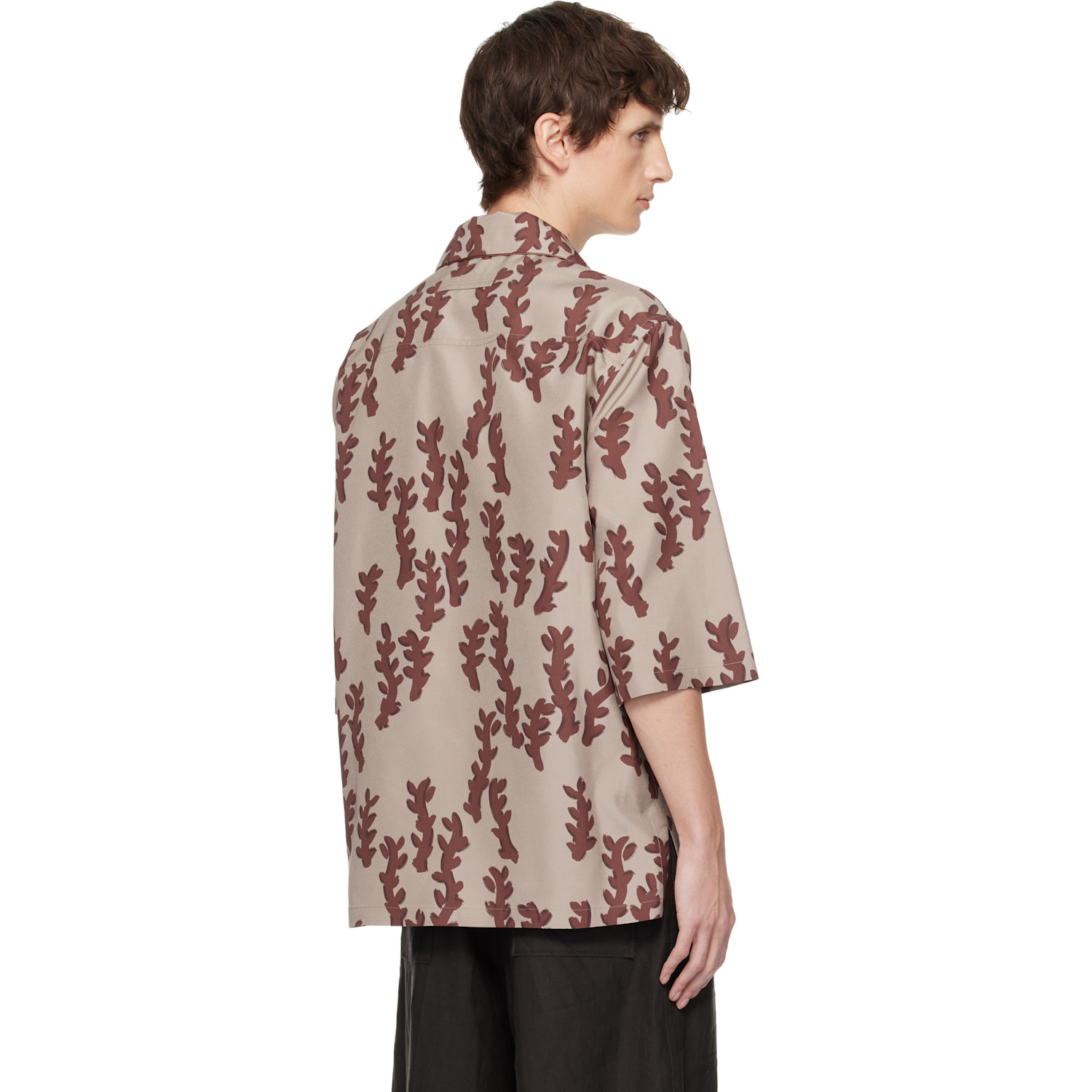  Zegna Taupe & Red Pijama Shirt 