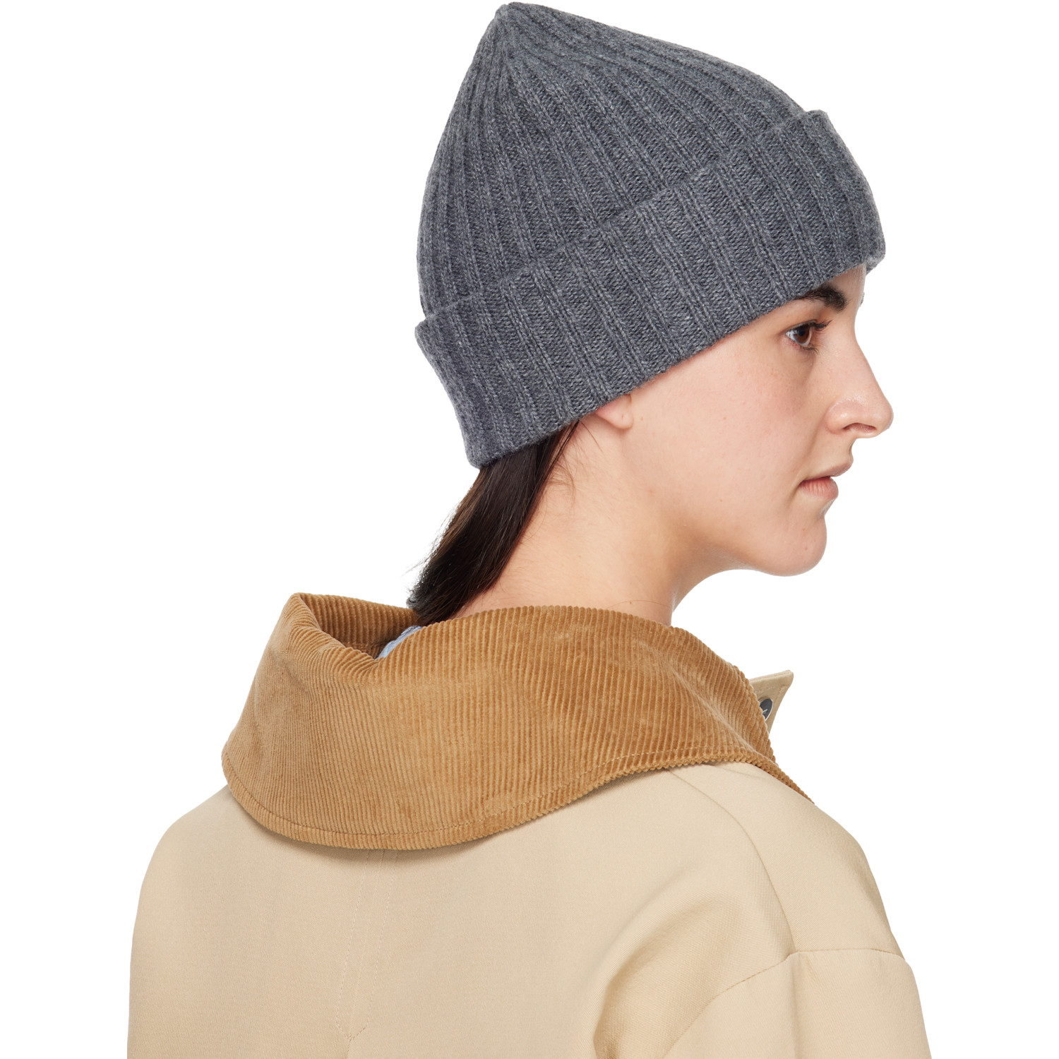  Ganni Gray Wool Knit Beanie 