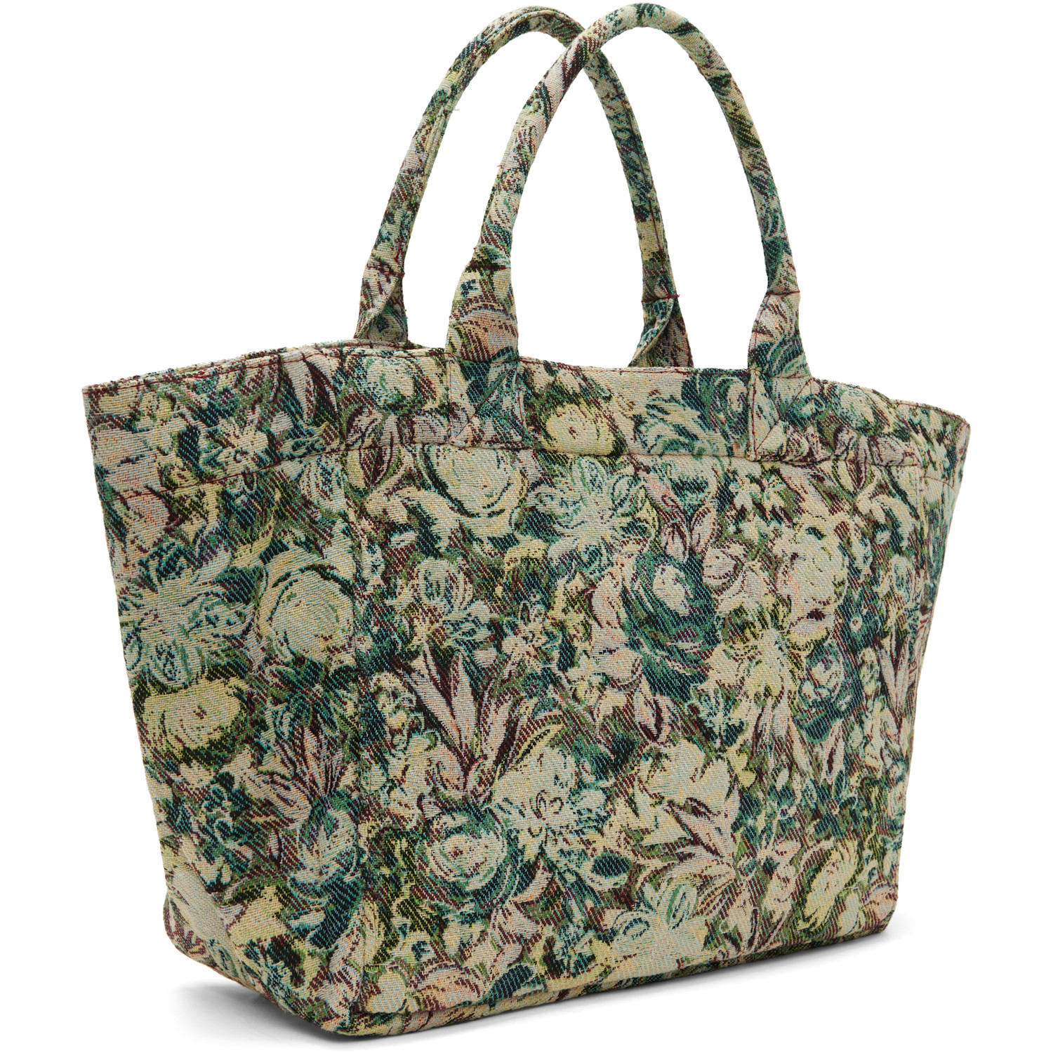  Ganni Beige & Green Tapestry Xxl Tote 