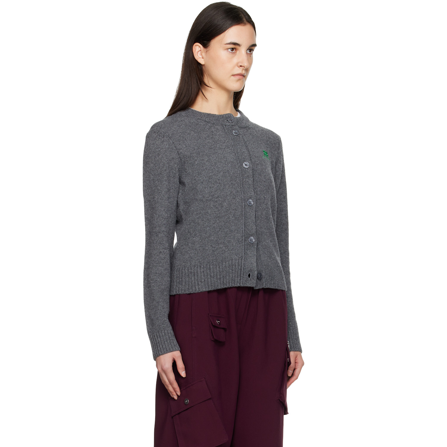  Ganni Gray Wool Mix Cardigan 