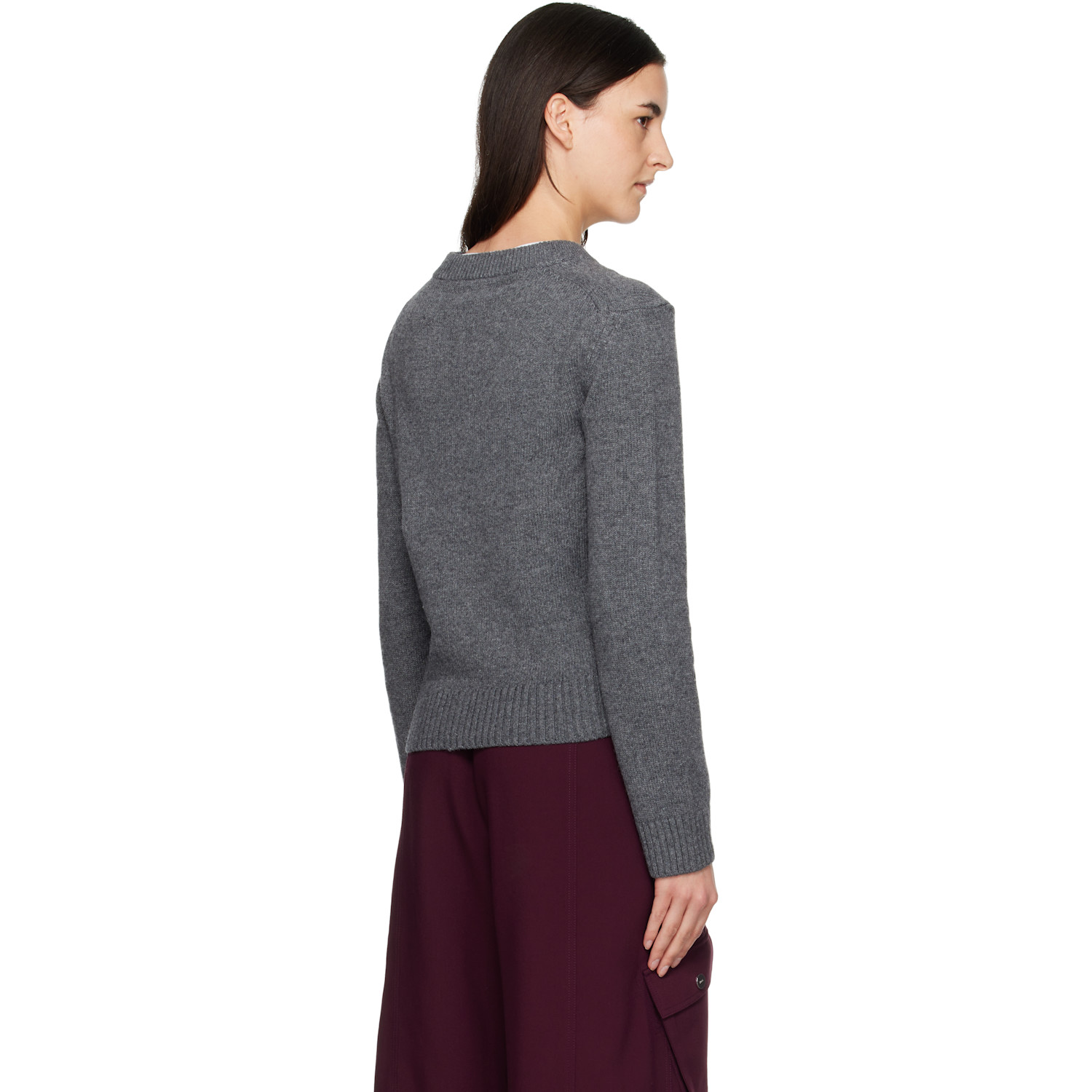  Ganni Gray Wool Mix Cardigan 