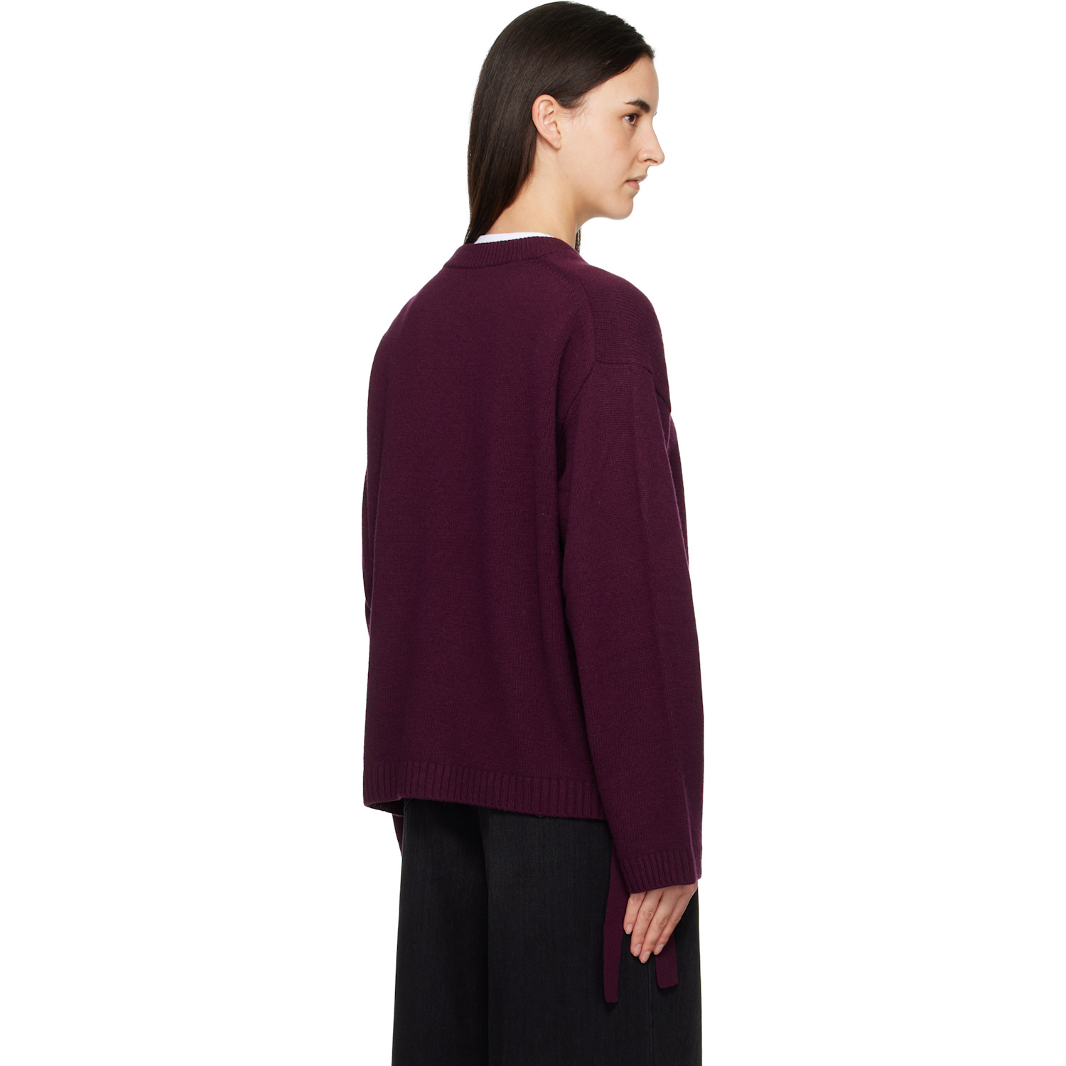  Ganni Burgundy Wool Mix Jumper Sweater 