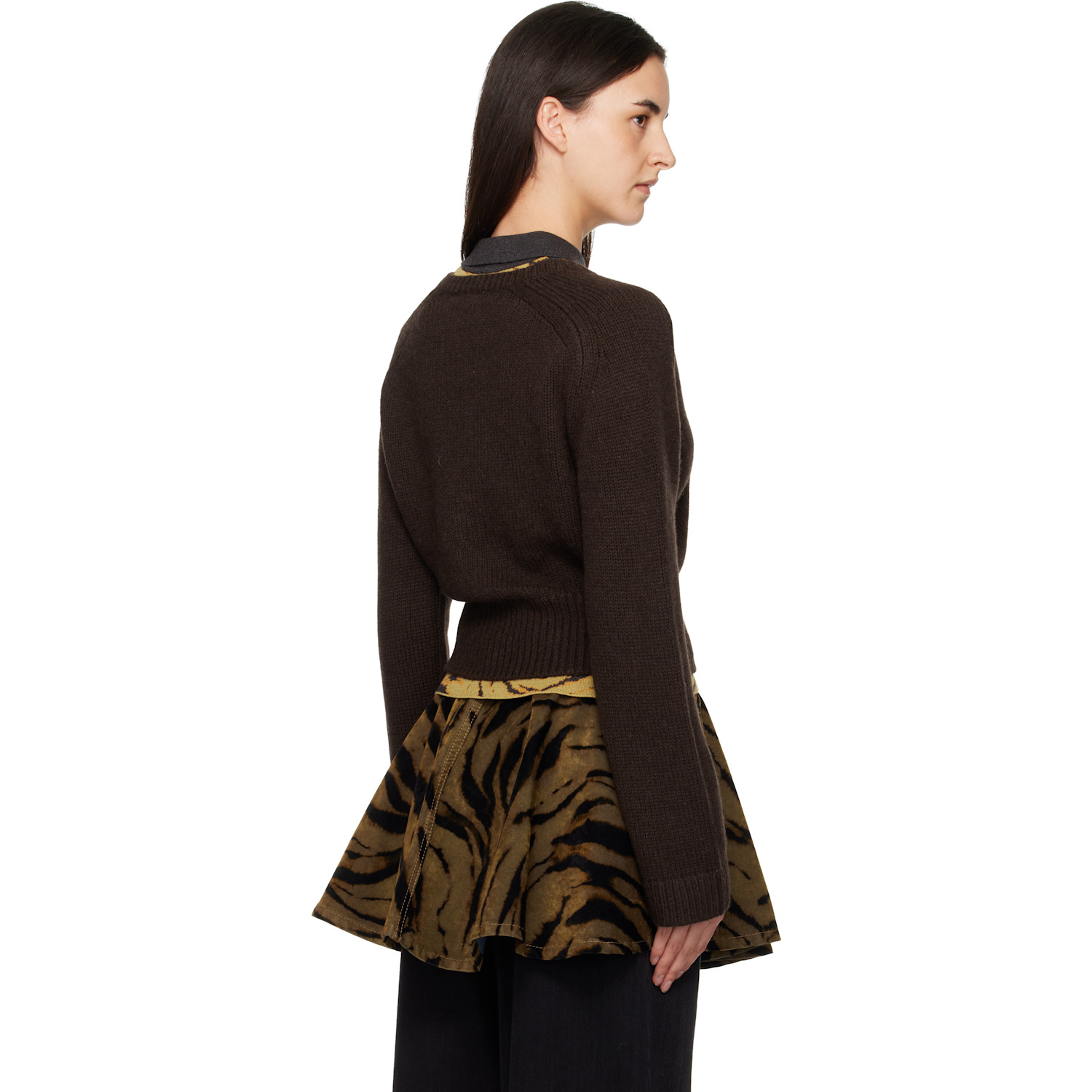  Ganni Brown V-neck Jumper Sweater 