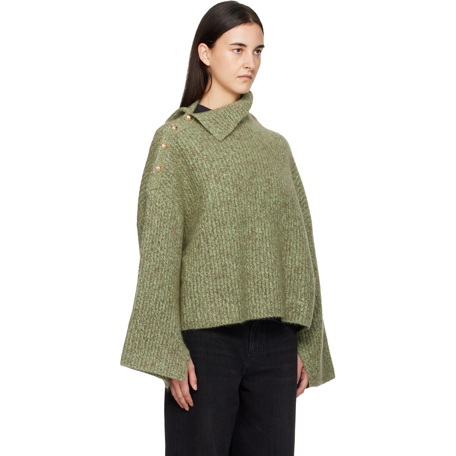  Ganni Green Mohair Sweater 