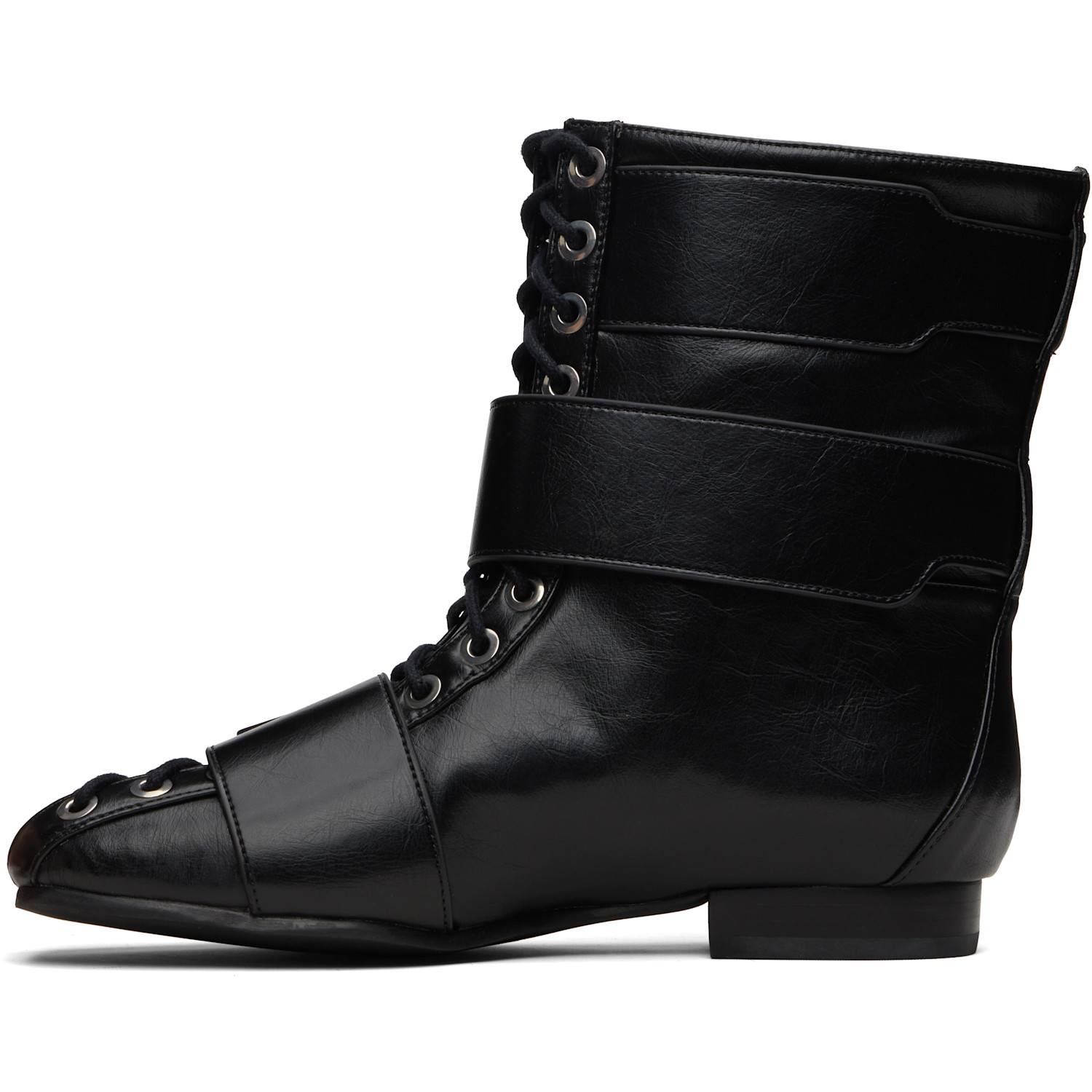  Ganni Black Eyelets Lace Up Boots 