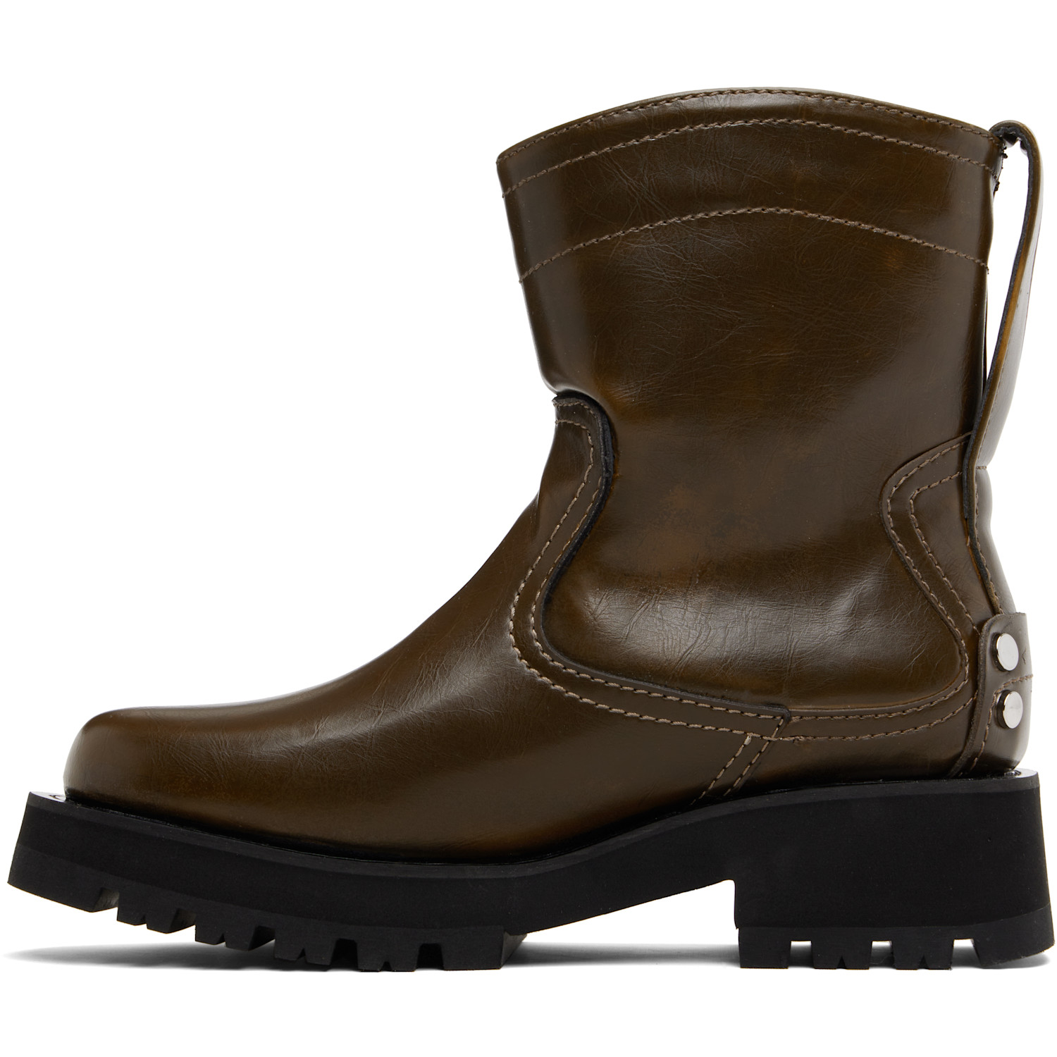  Ganni Khaki Low Oleatex Boots 