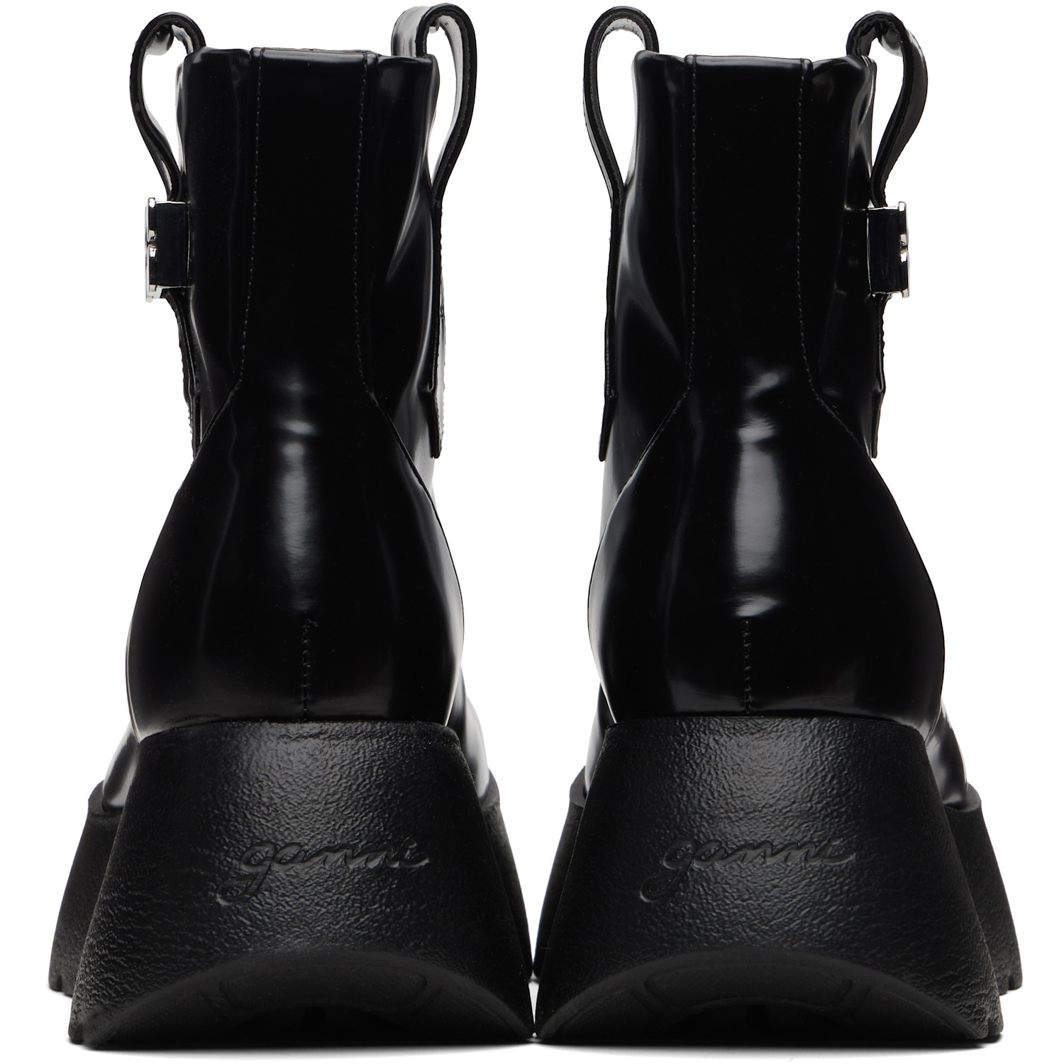 Ganni Black Sue Platform Boots 