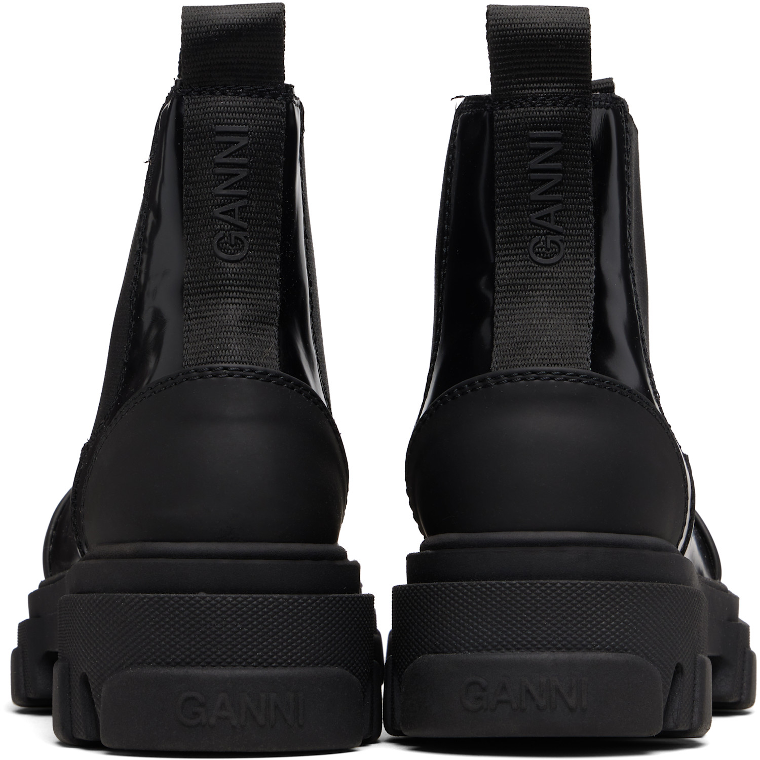  Ganni Black Cleated Low Chelsea Boots 