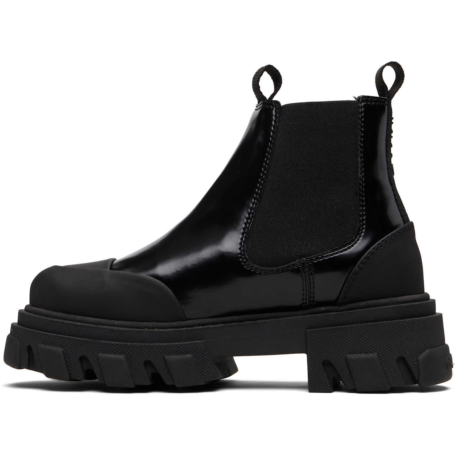  Ganni Black Cleated Low Chelsea Boots 