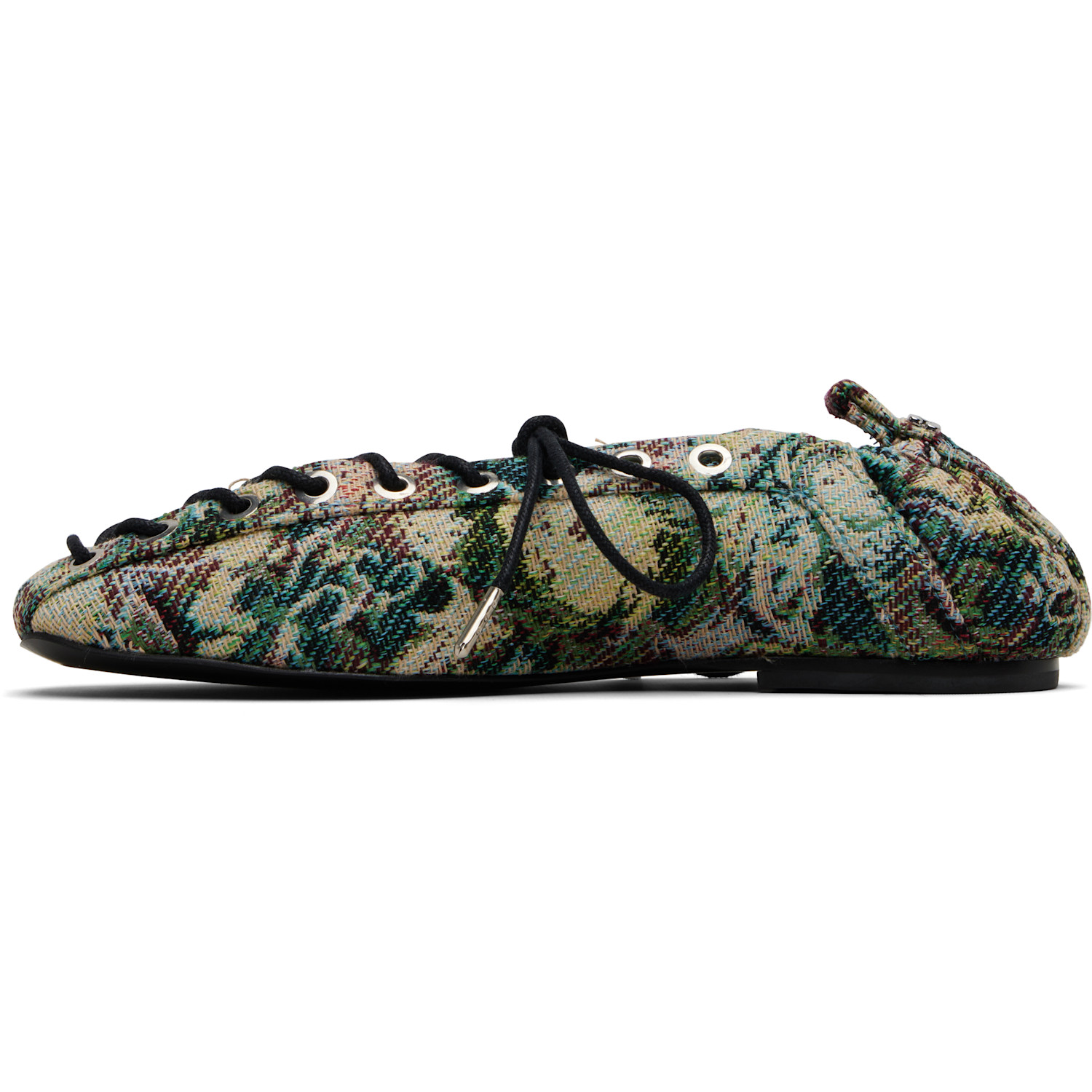  Ganni Multicolor Lace-up Ballerinas 