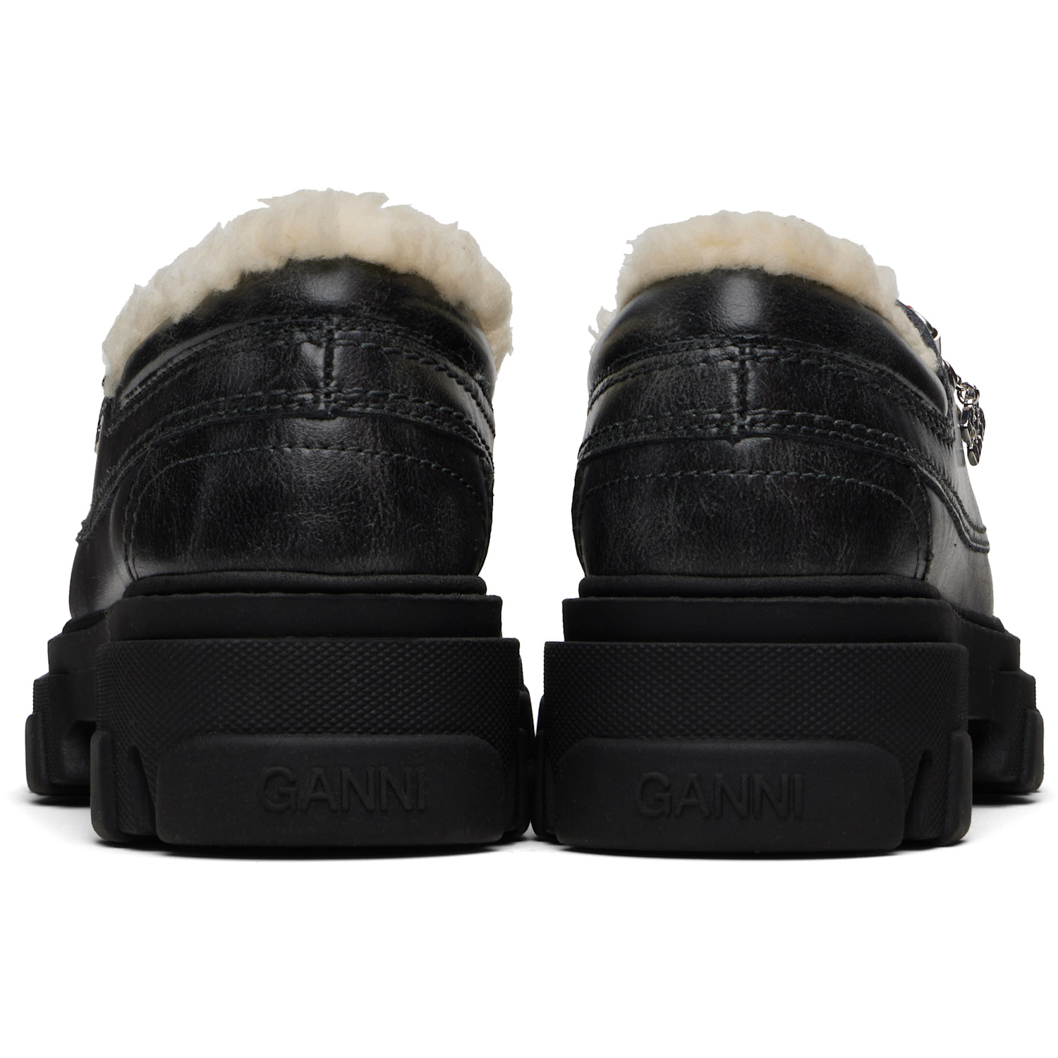  Ganni Black Cleated Derbys 