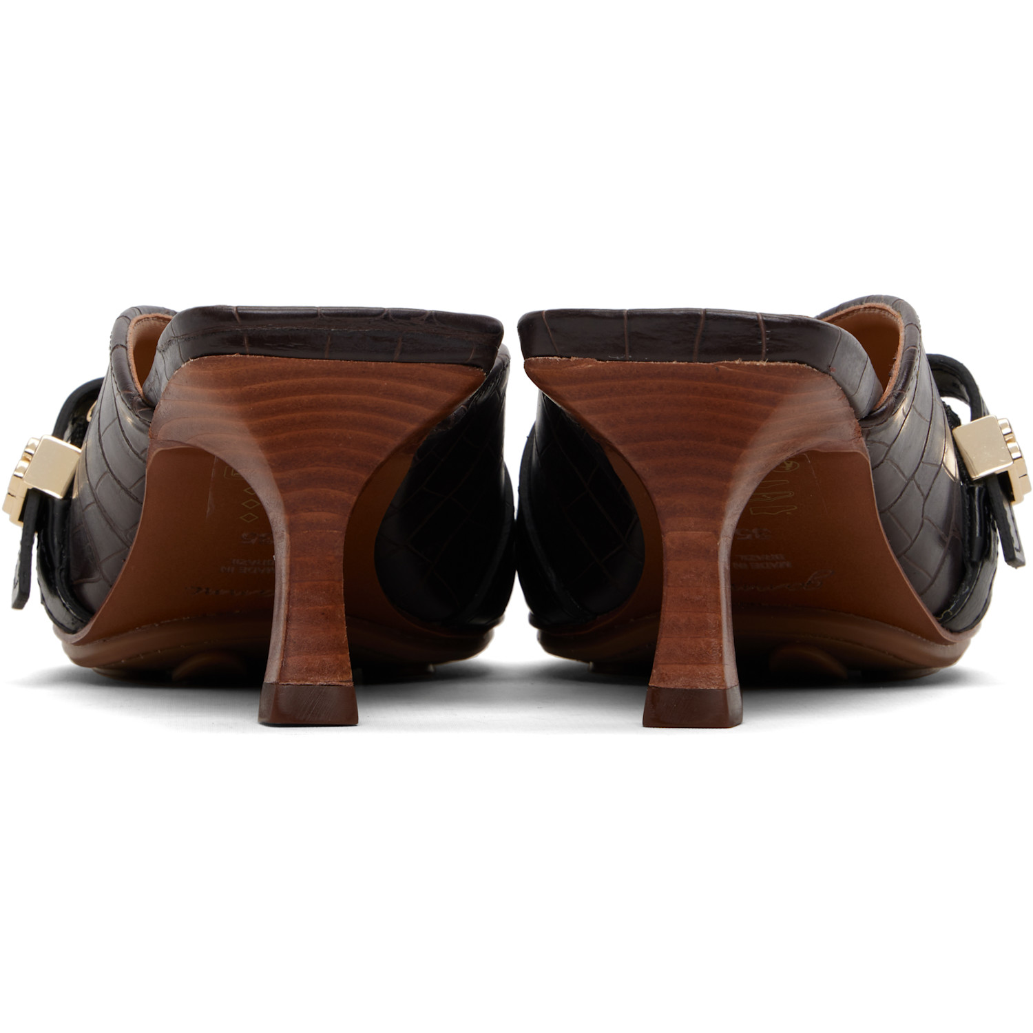  Ganni Brown Sue Mule Heels 