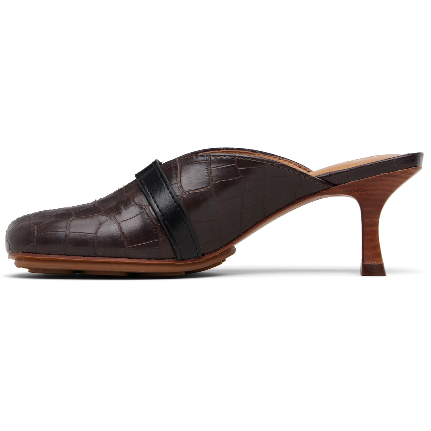 Ganni Brown Sue Mule Heels 