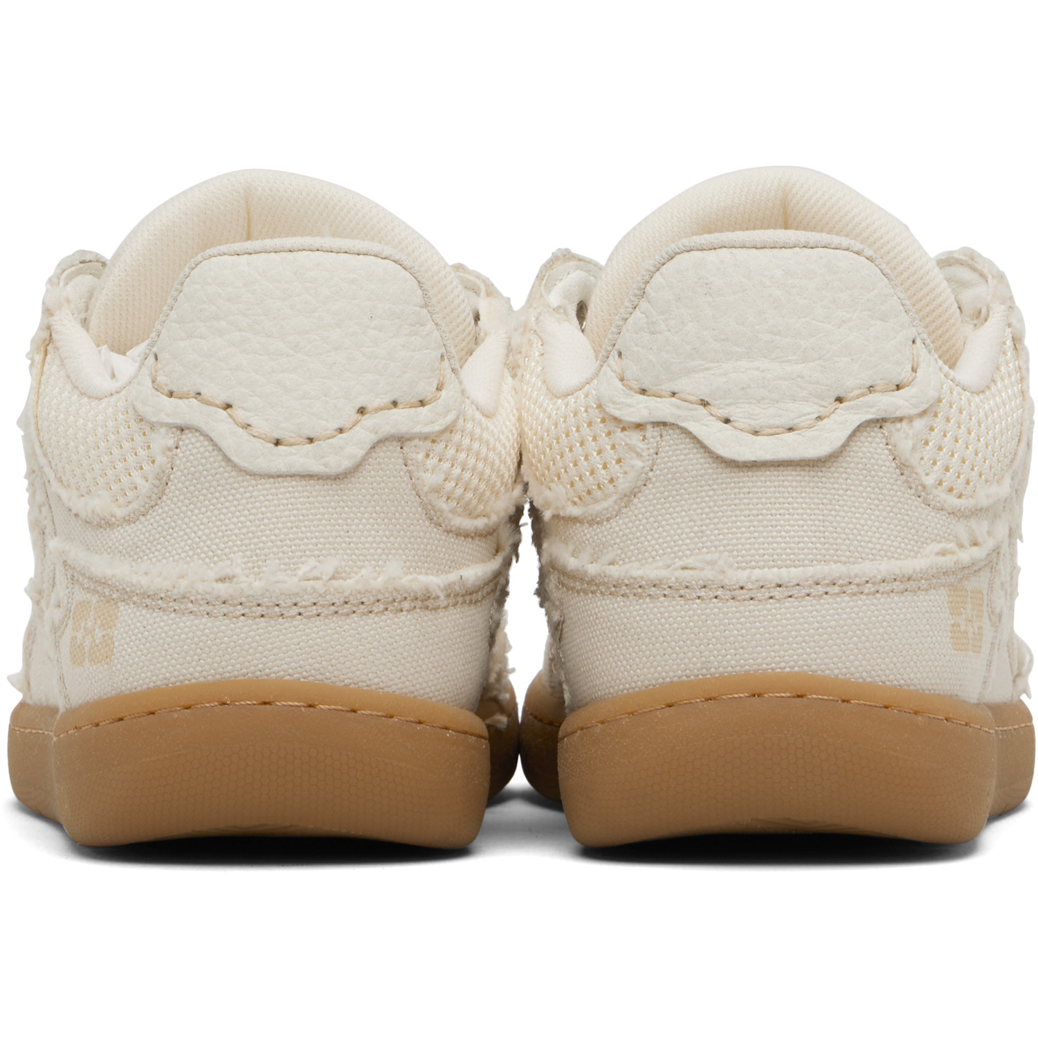  Ganni Beige 08 Canvas Raw Edge Sneakers 