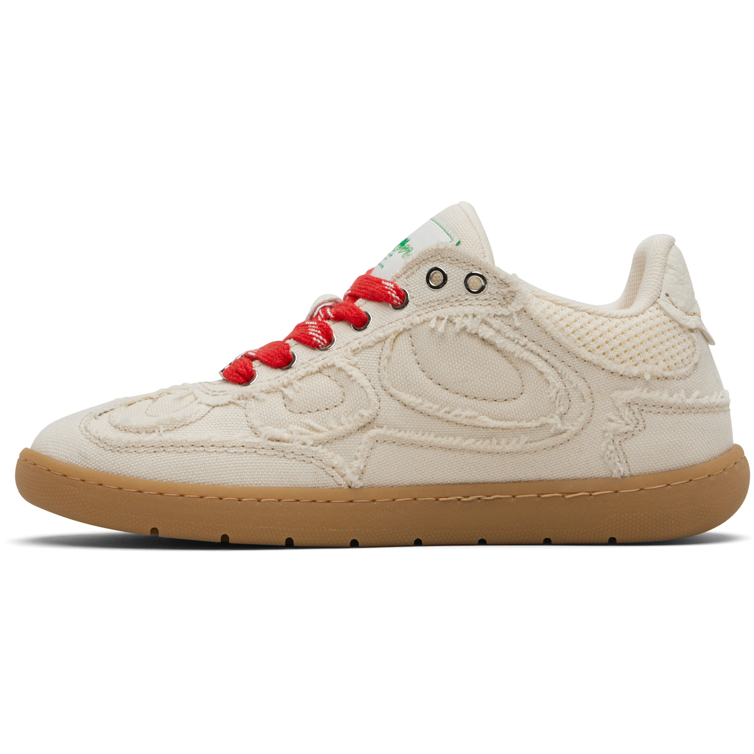  Ganni Beige 08 Canvas Raw Edge Sneakers 