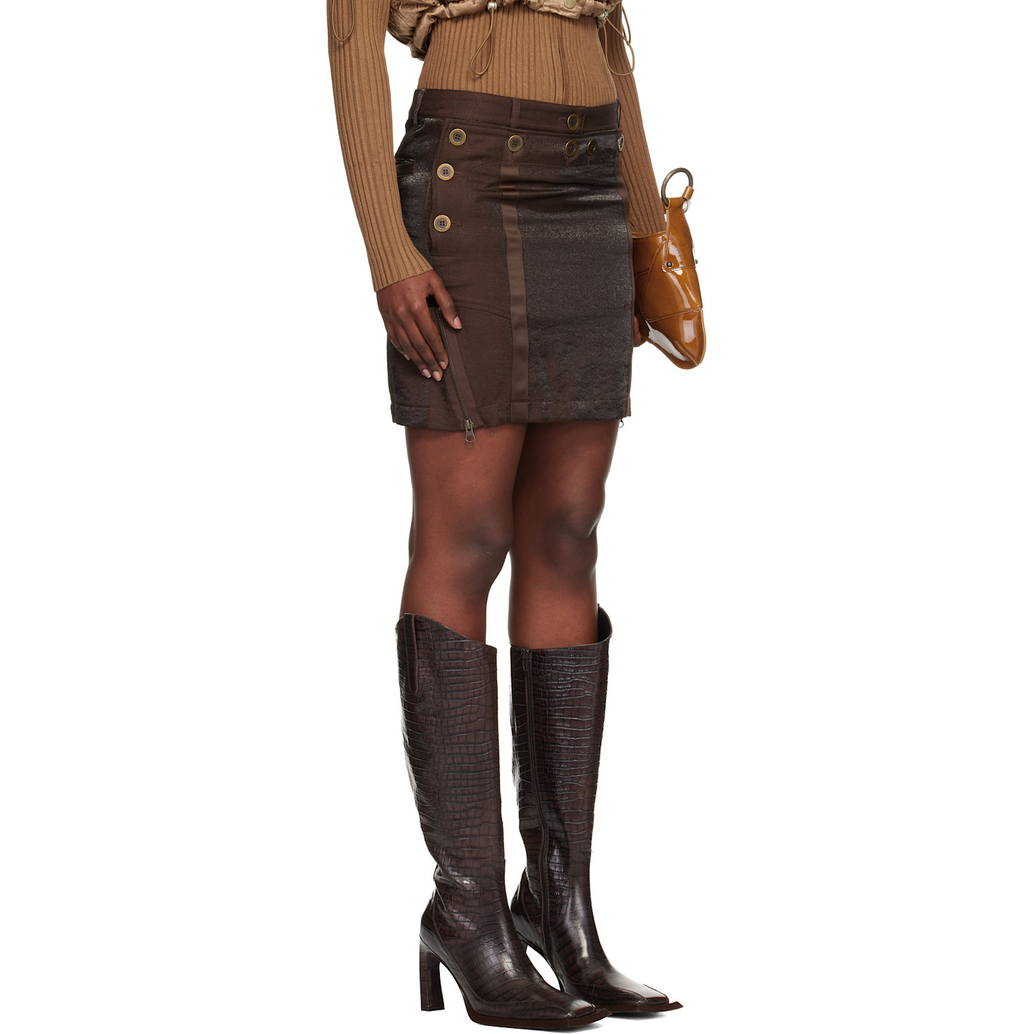  Knwls Brown Aria Miniskirt 
