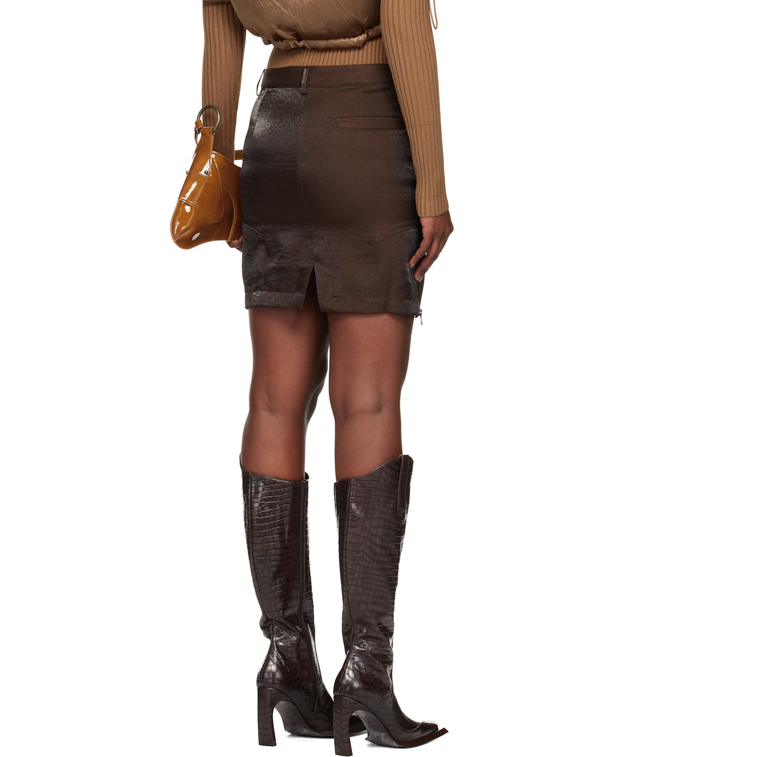  Knwls Brown Aria Miniskirt 