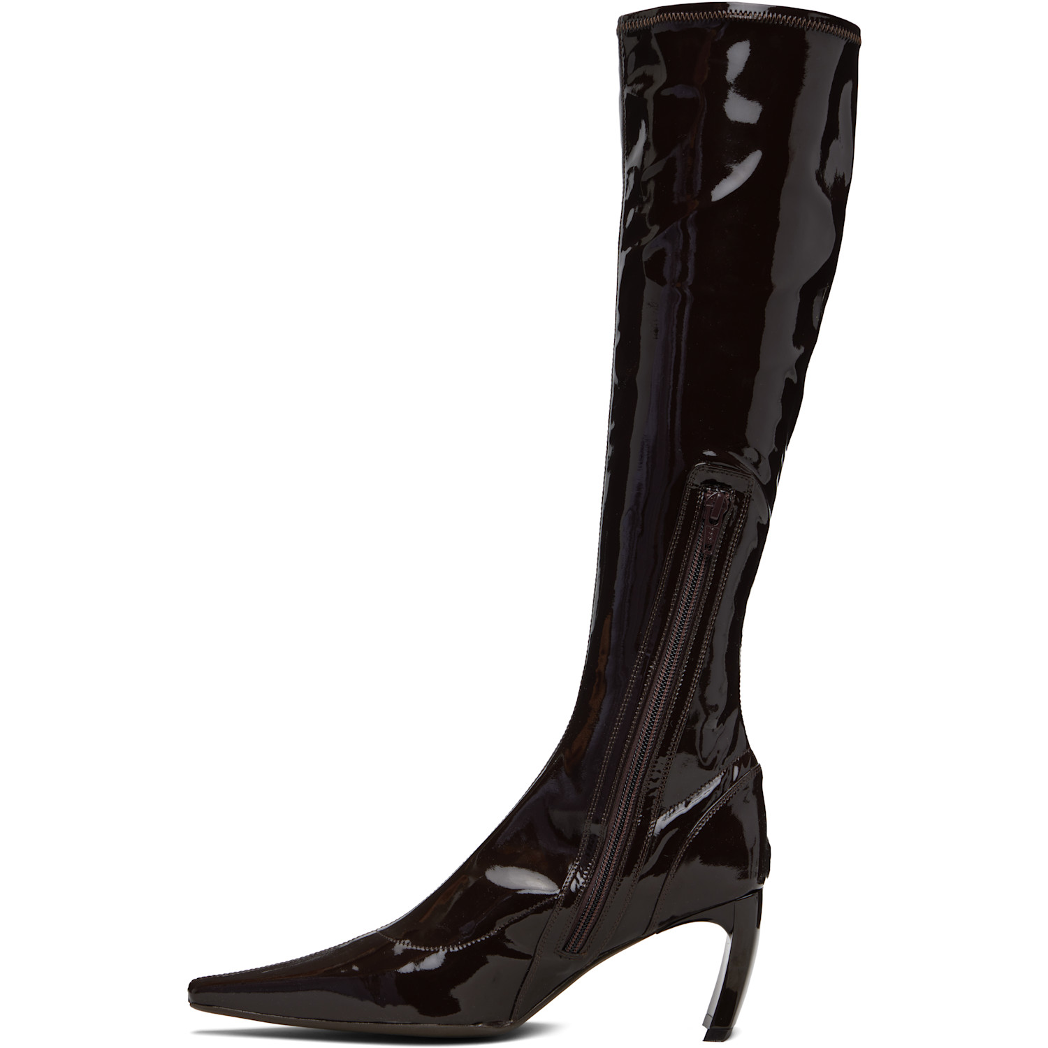  Knwls Brown Serpent Stretch Pointed Slim Tall Boots 